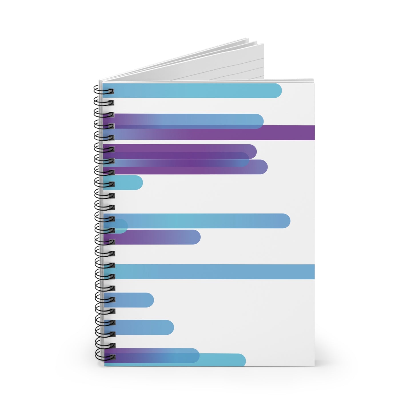 Spiral Notebook with Rule Lined Paper - cloudy purple daze - Rotated Left