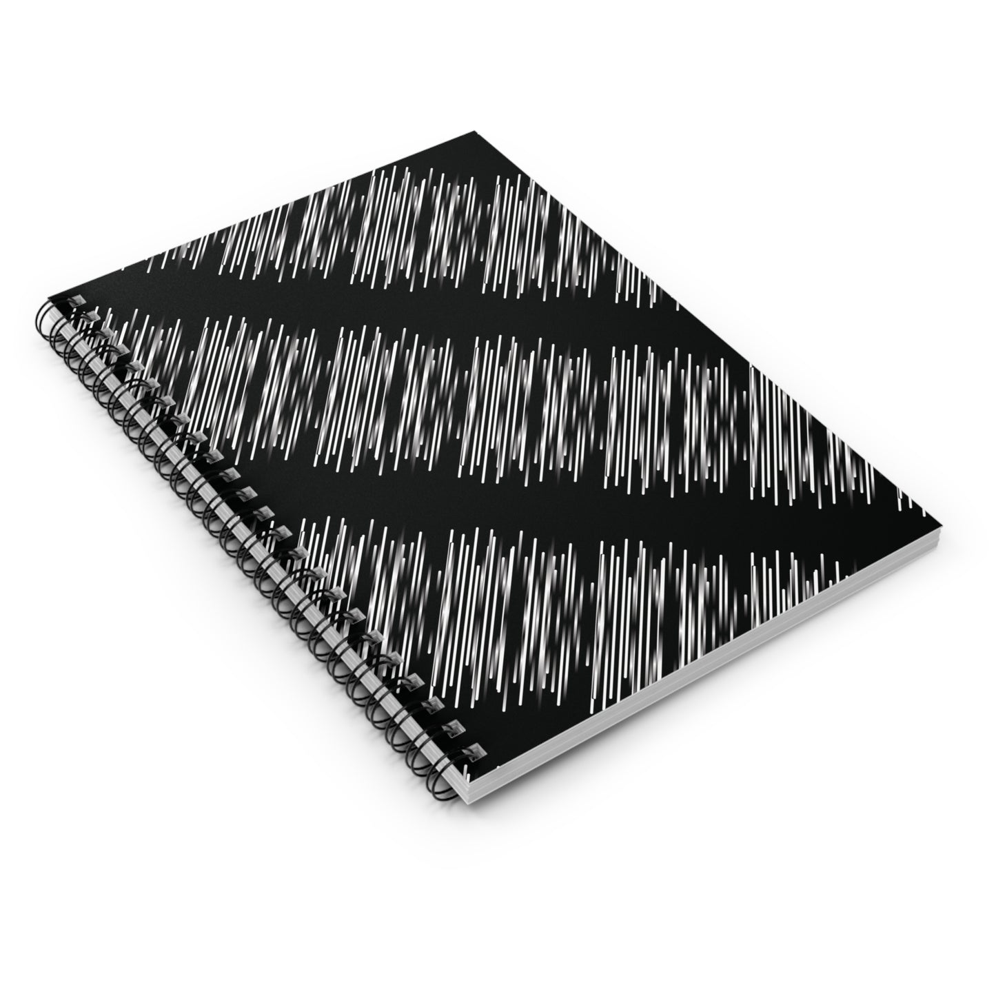 Spiral Notebook with Rule Lined Paper - black & white & shadow (Pattern 2)