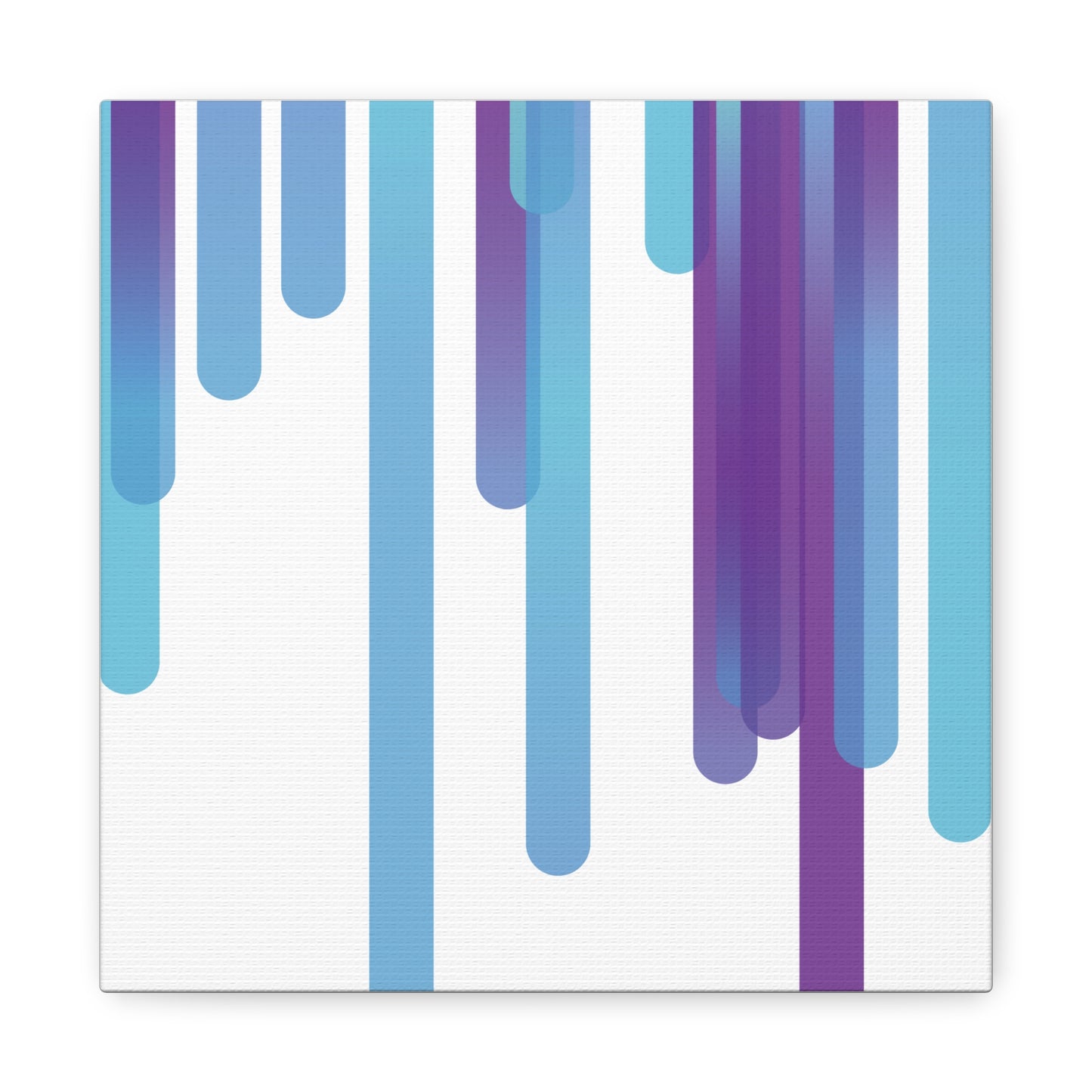 Abstract Art Matte Stretched Canvas Wall Decor - Blue and Purple Geometric Design - Code Art Made with TypeScript