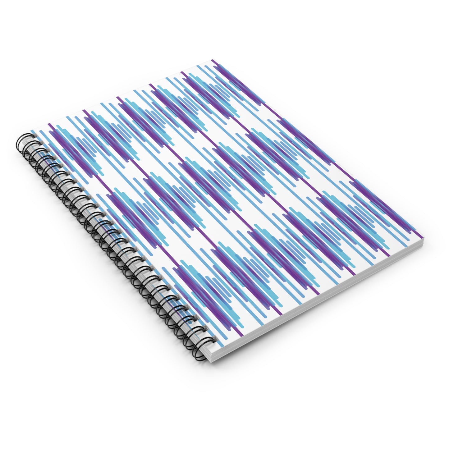 Spiral Notebook with Rule Lined Paper - cloudy purple daze (Pattern 2)