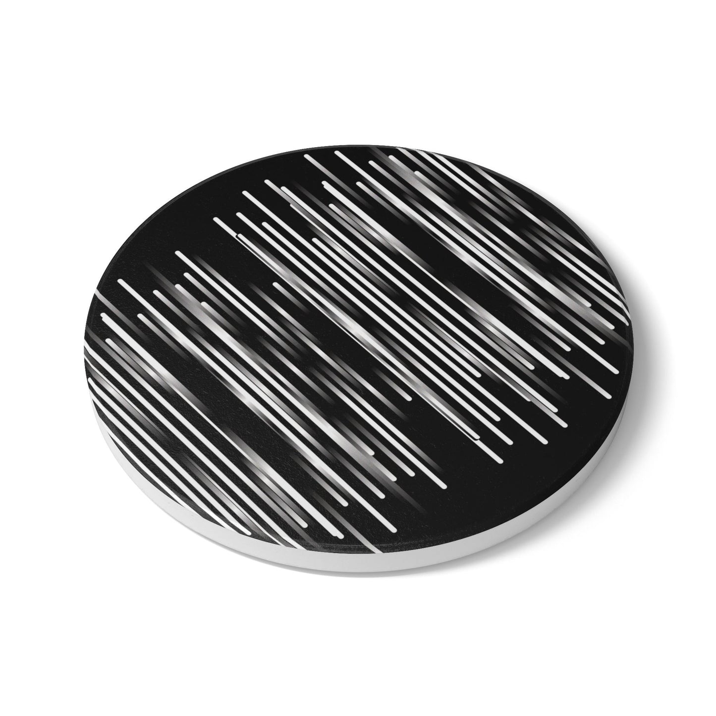 Ceramic Coaster - black & white & shadow - Pattern 1