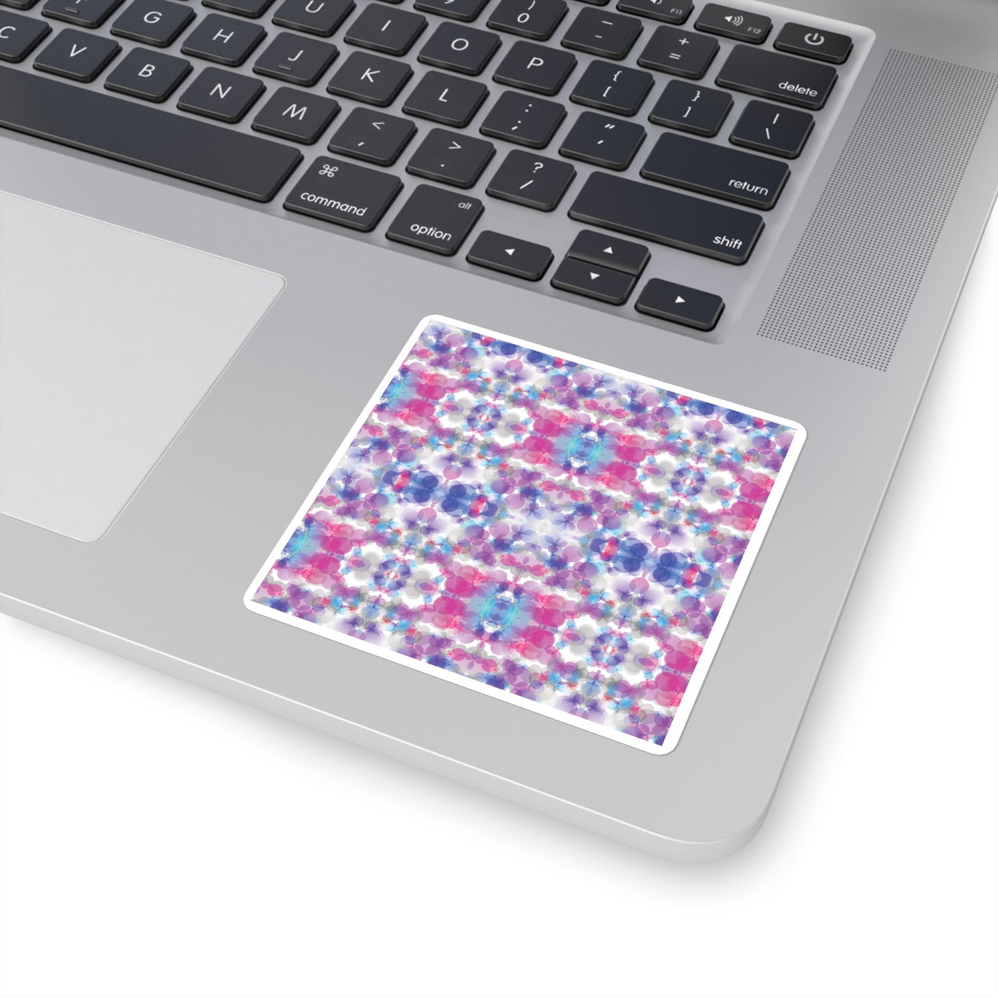 Square Stickers - pink, white, & blue (Pattern 2)