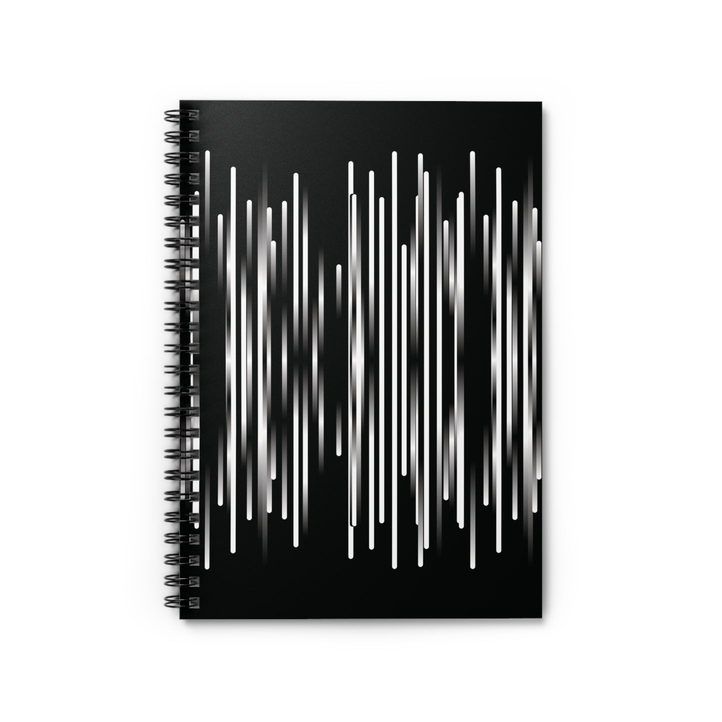 Spiral Notebook with Rule Lined Paper - black & white & shadow (Pattern 1)