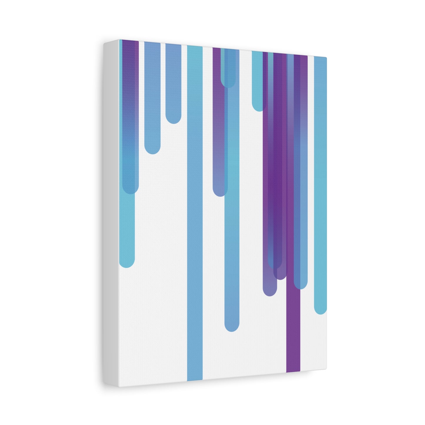 Abstract Art Matte Stretched Canvas Wall Decor - Blue and Purple Geometric Design - Code Art Made with TypeScript
