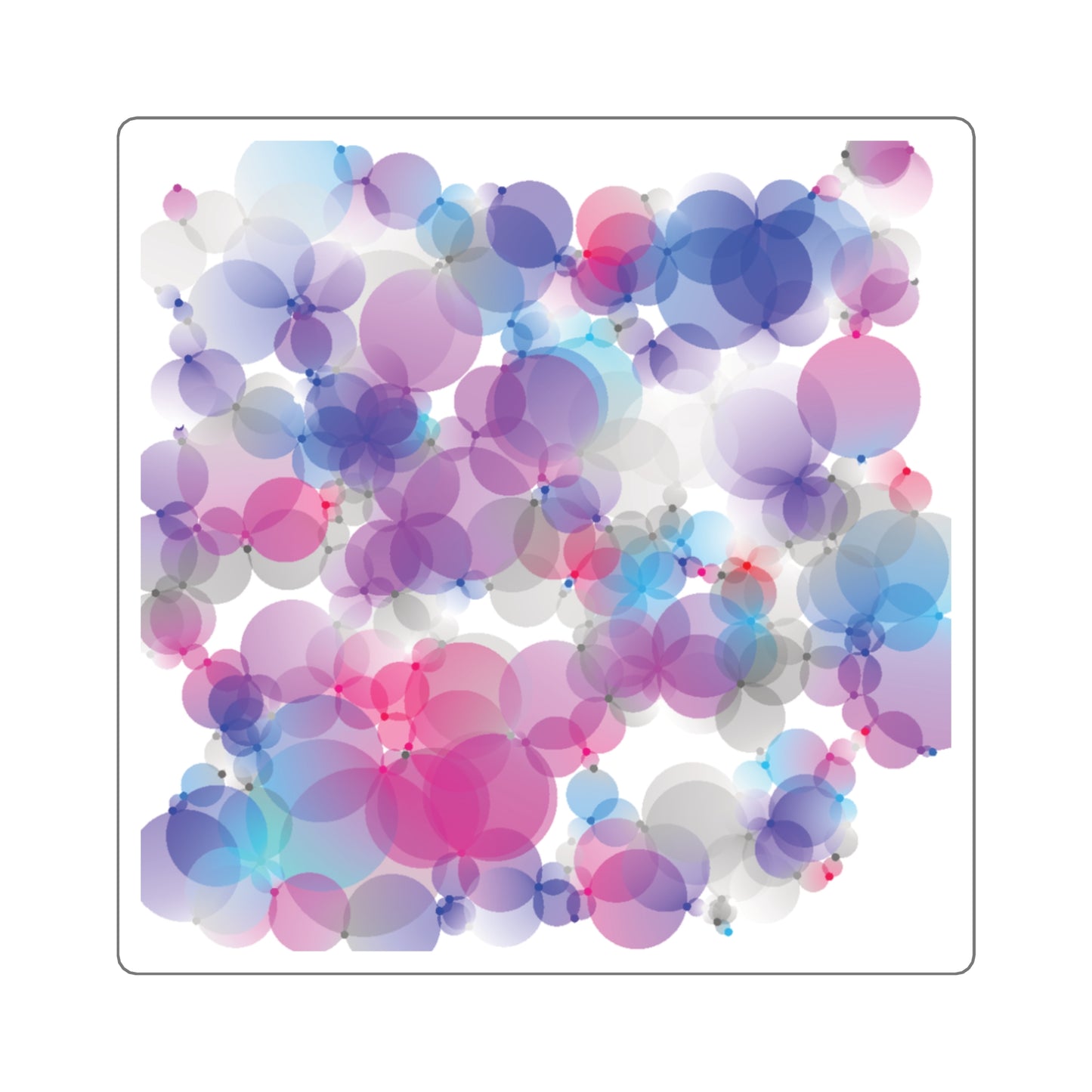 Square Stickers - pink, white, & blue