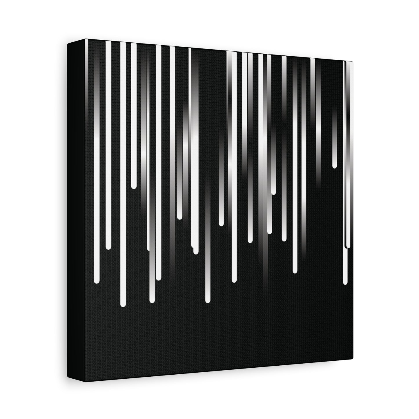 Abstract Art Matte Stretched Canvas Wall Decor - Black and White Geometric Design - Code Art Made with TypeScript