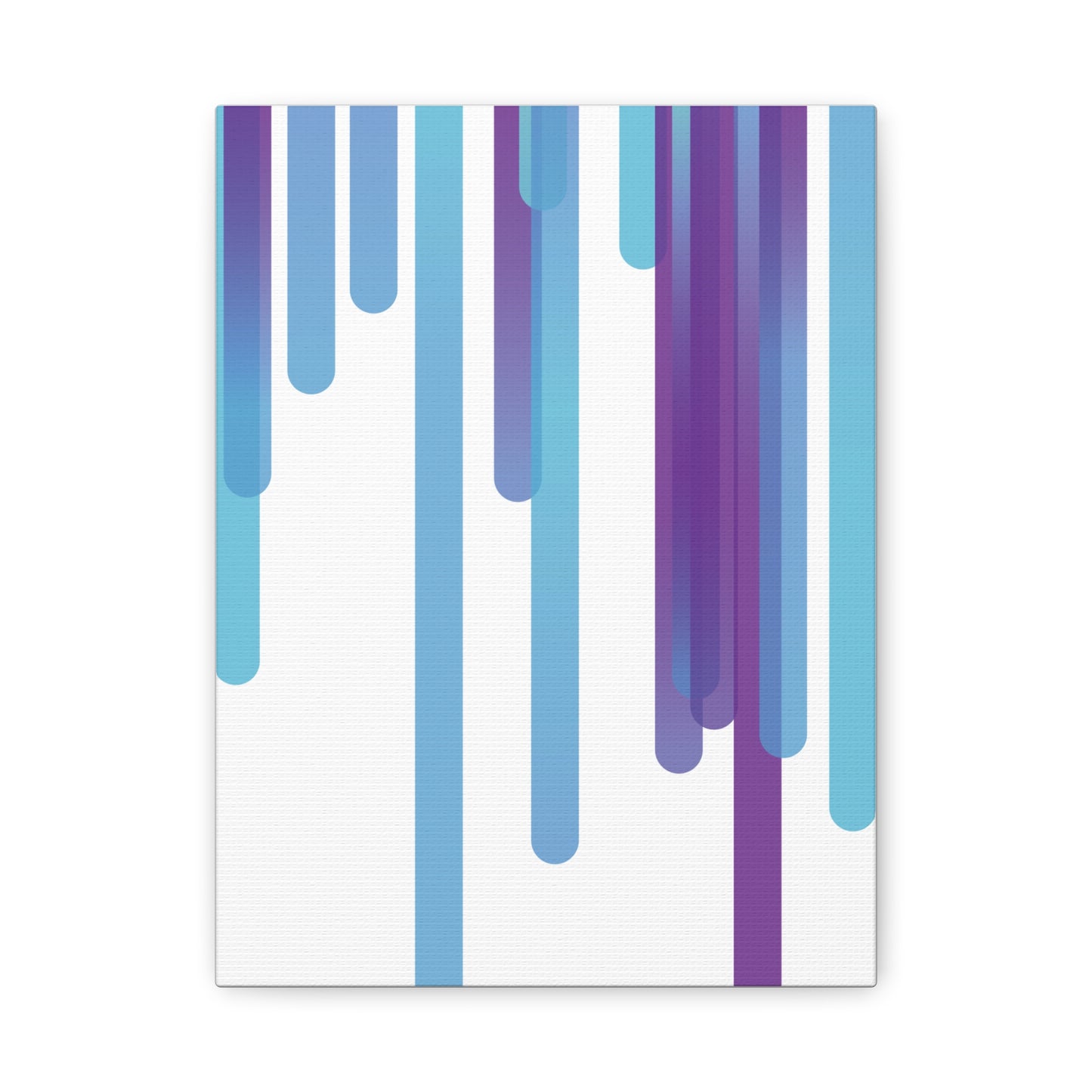 Abstract Art Matte Stretched Canvas Wall Decor - Blue and Purple Geometric Design - Code Art Made with TypeScript