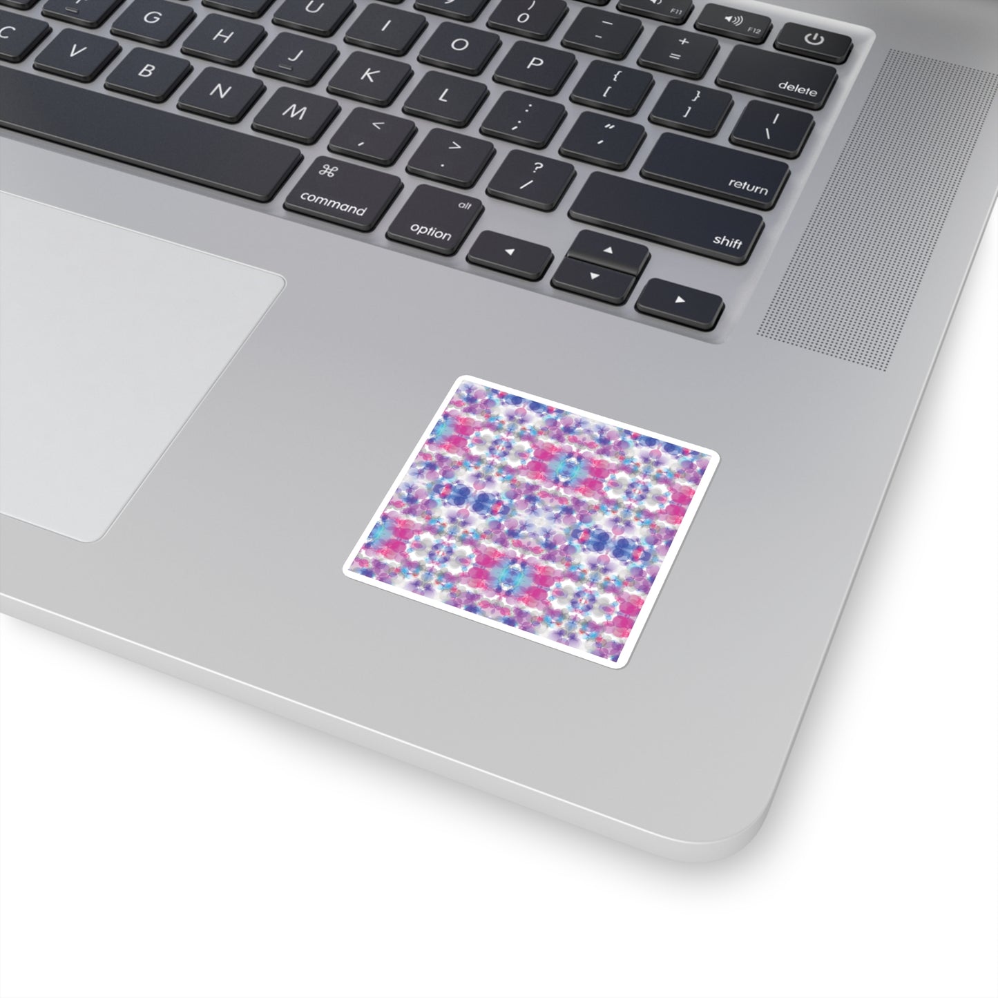 Square Stickers - pink, white, & blue (Pattern 2)
