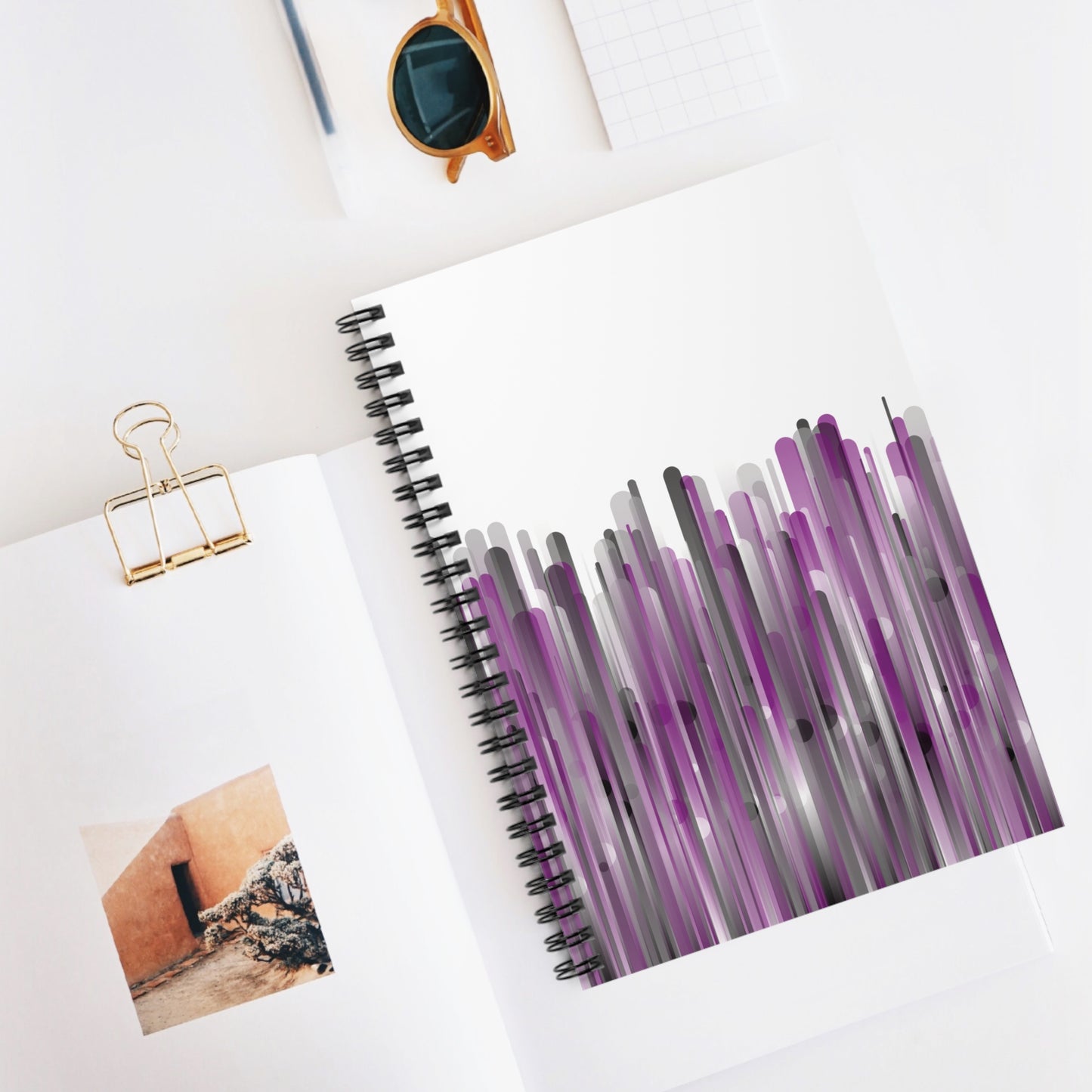 Spiral Notebook with Rule Lined Paper - city skyline (Inverted)