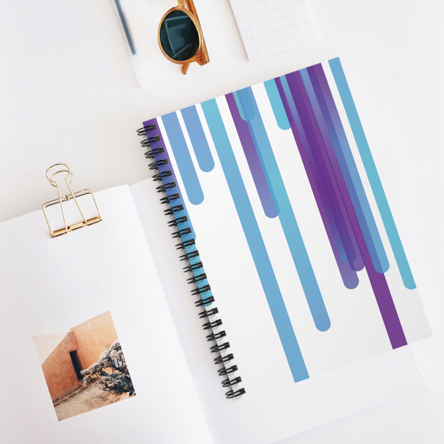 Spiral Notebook with Rule Lined Paper - cloudy purple daze