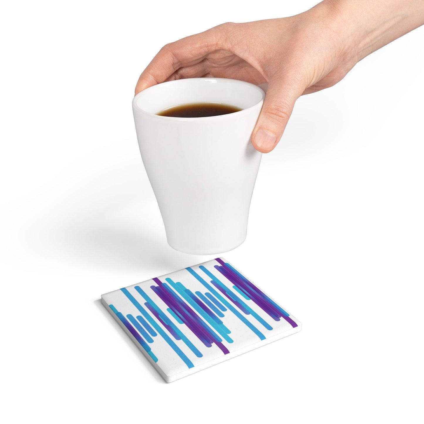 Ceramic Coaster - cloudy purple daze - Pattern 1