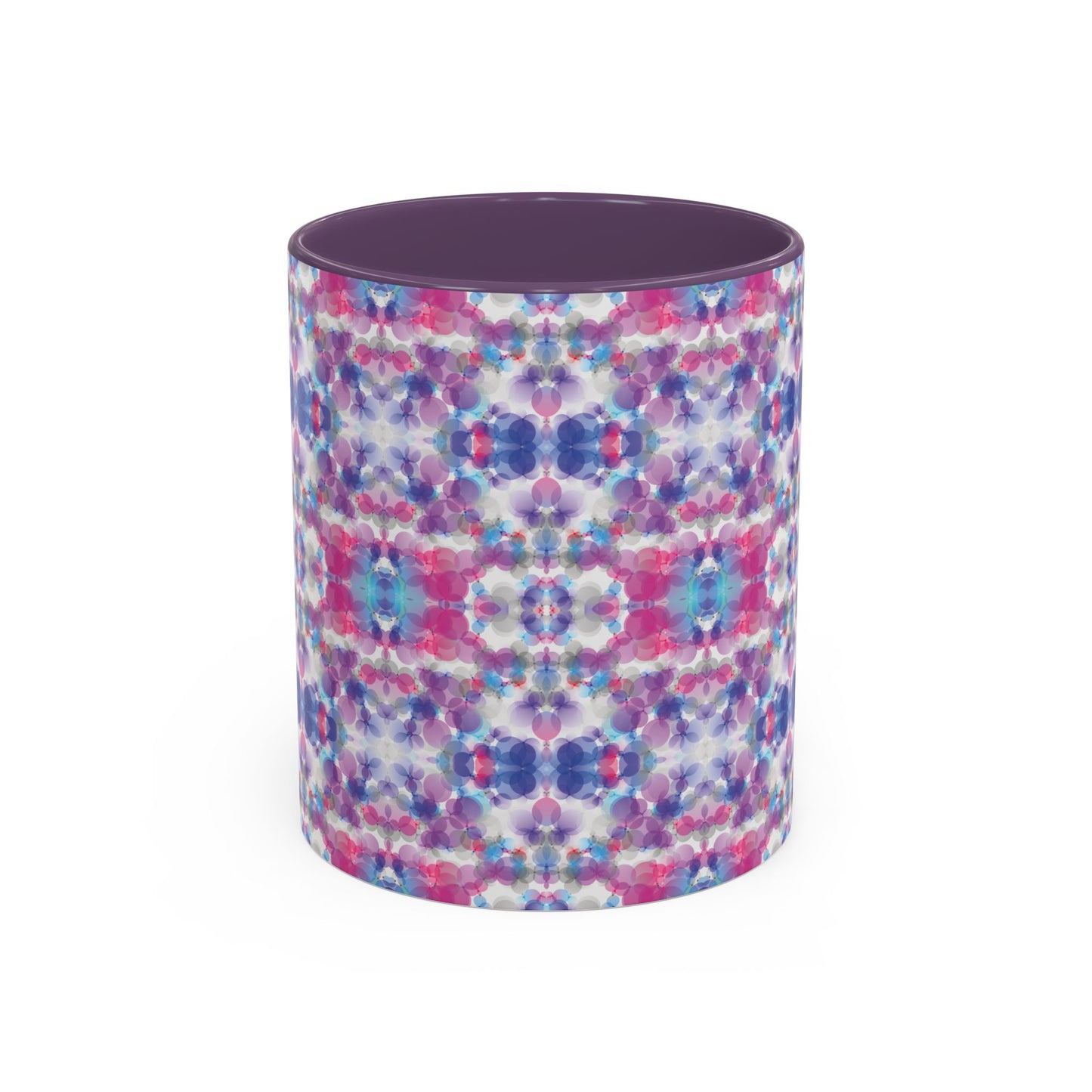 Accent Mug - 11oz - pink, white, & blue (Pattern 2)