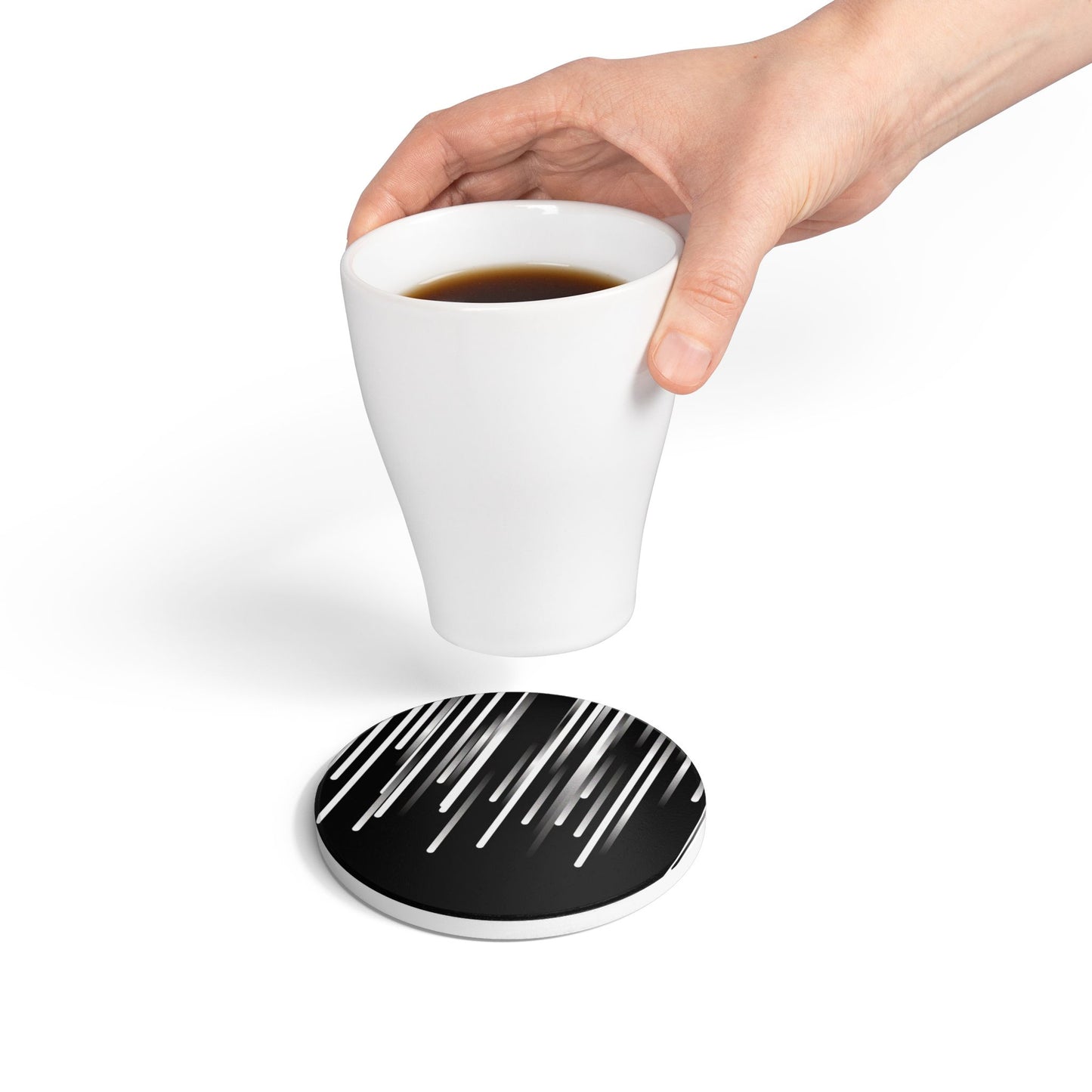 Ceramic Coaster - black & white & shadow