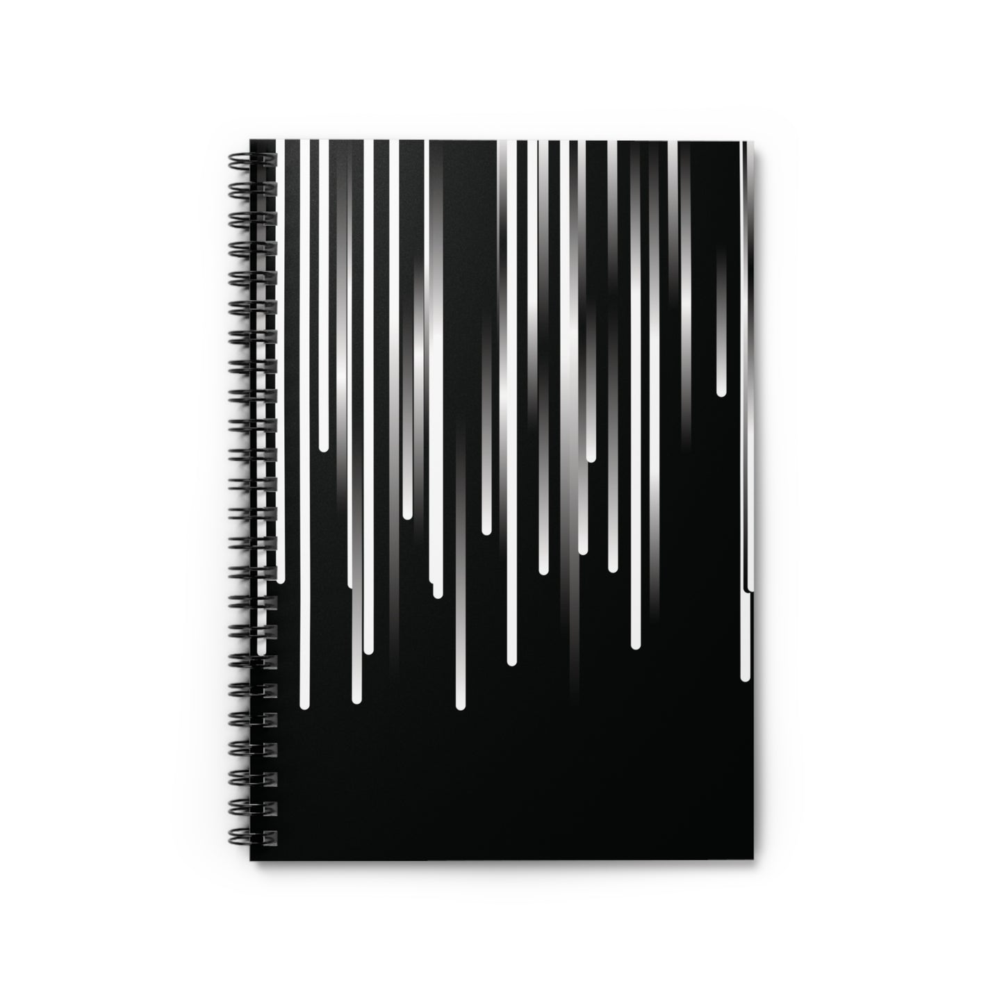 Spiral Notebook with Rule Lined Paper - black & white & shadow