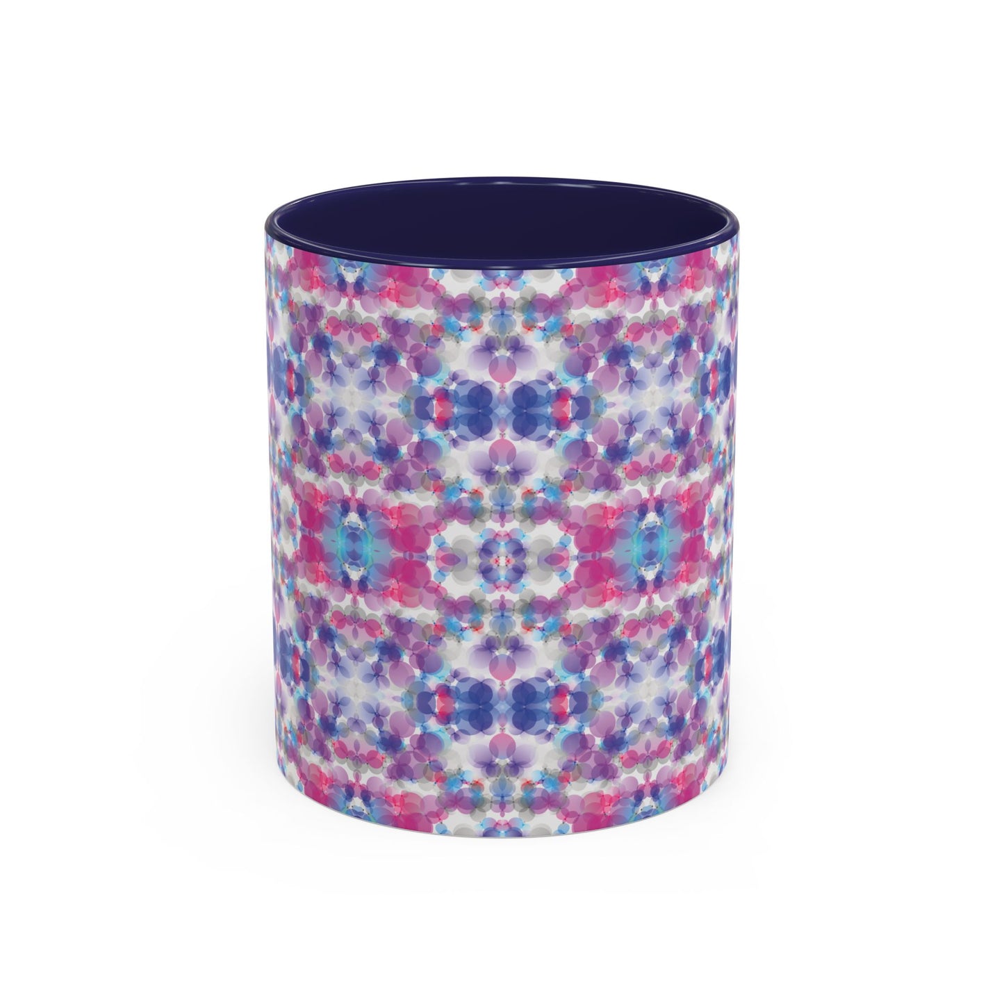 Accent Mug - 11oz - pink, white, & blue (Pattern 2)
