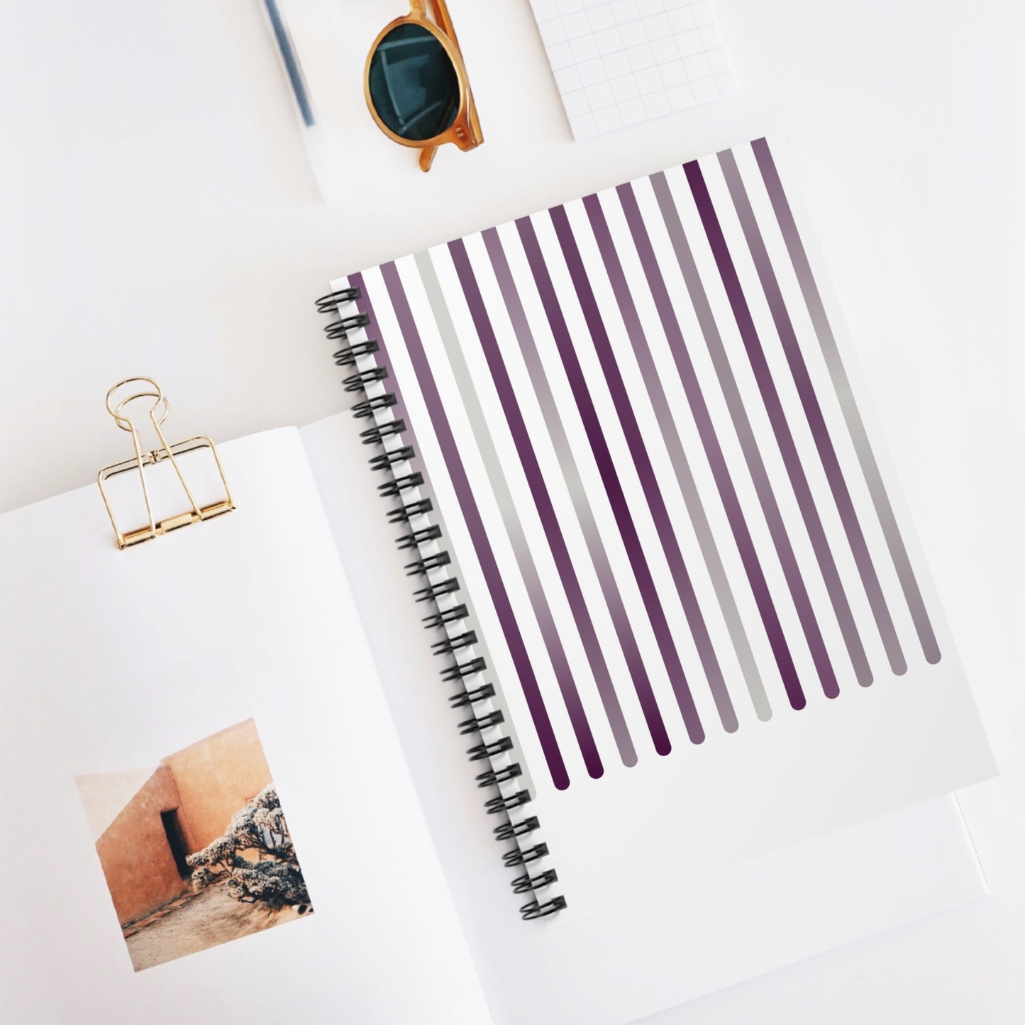 Spiral Notebook with Rule Lined Paper - amethyst silver