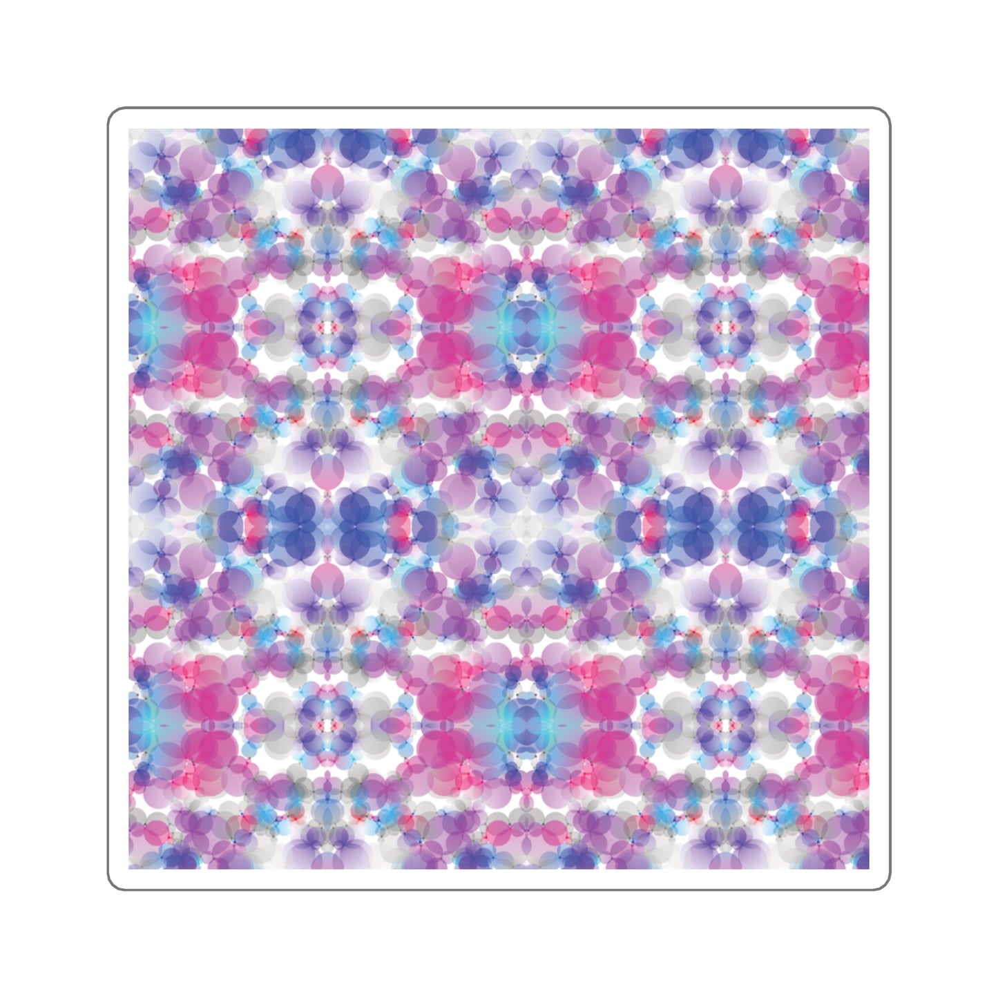 Square Stickers - pink, white, & blue (Pattern 2)