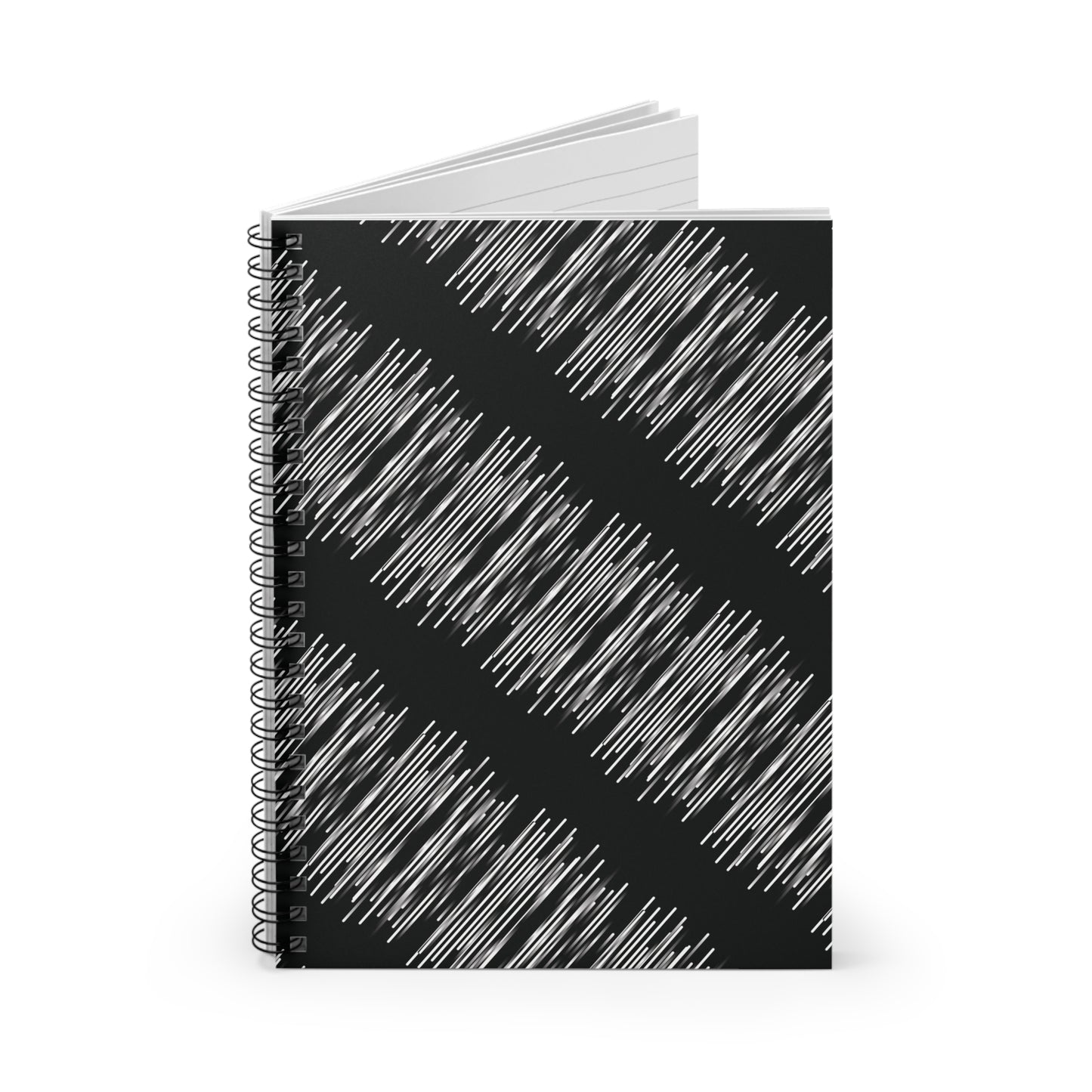 Spiral Notebook with Rule Lined Paper - black & white & shadow (Pattern 2)