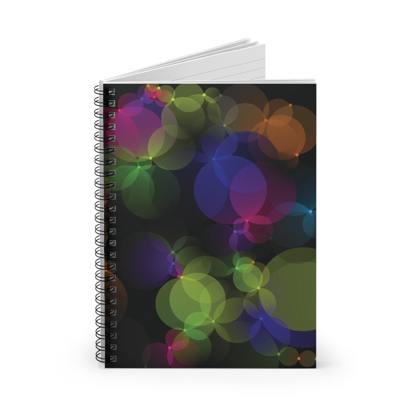 Spiral Notebook with Rule Lined Paper - tech bubbles