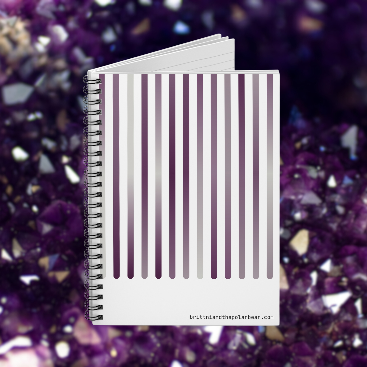 Spiral Notebook with Rule Lined Paper - amethyst silver