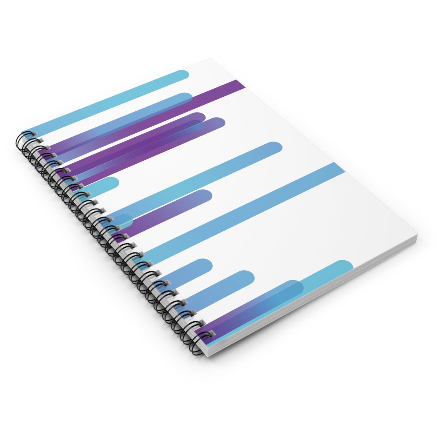 Spiral Notebook with Rule Lined Paper - cloudy purple daze - Rotated Left