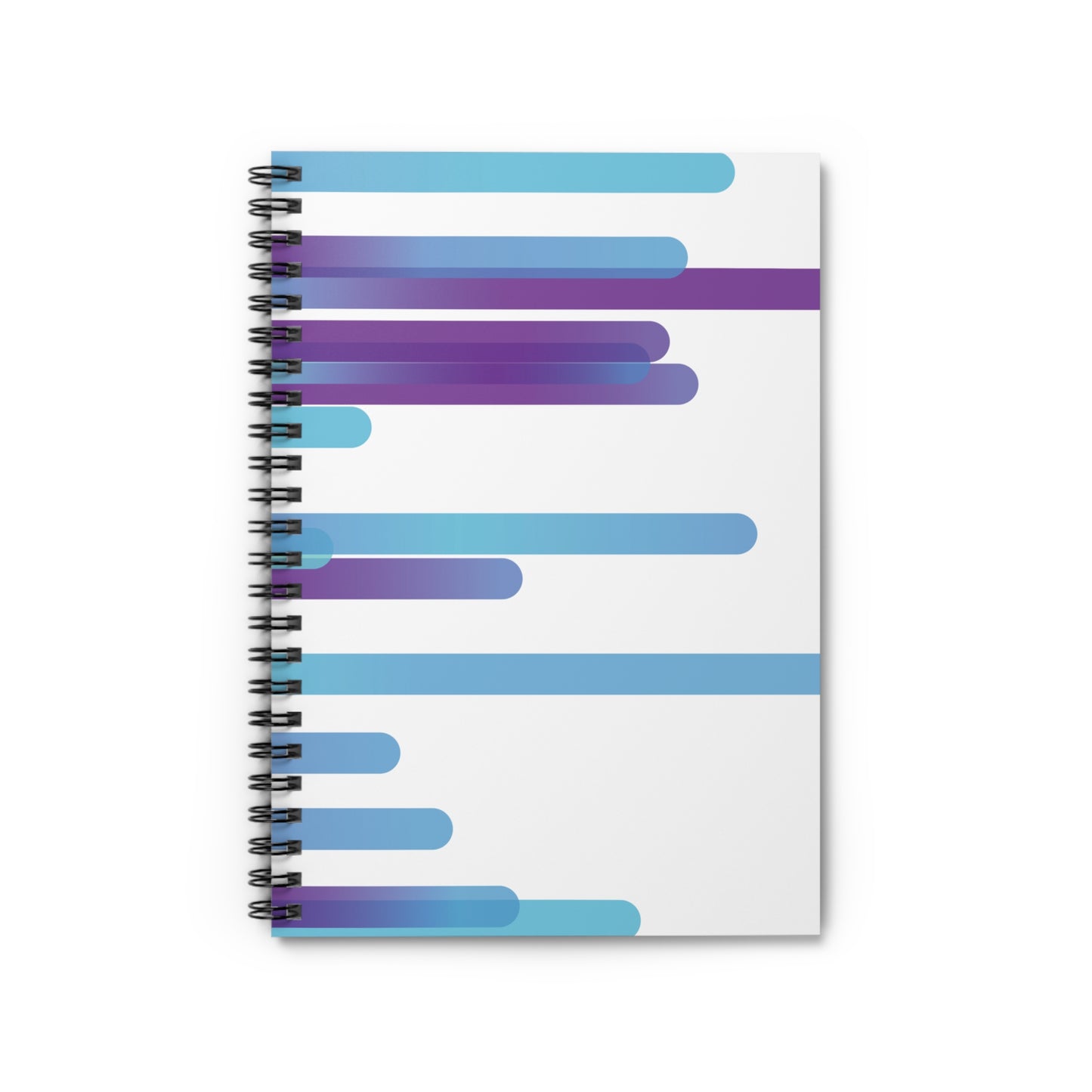 Spiral Notebook with Rule Lined Paper - cloudy purple daze - Rotated Left