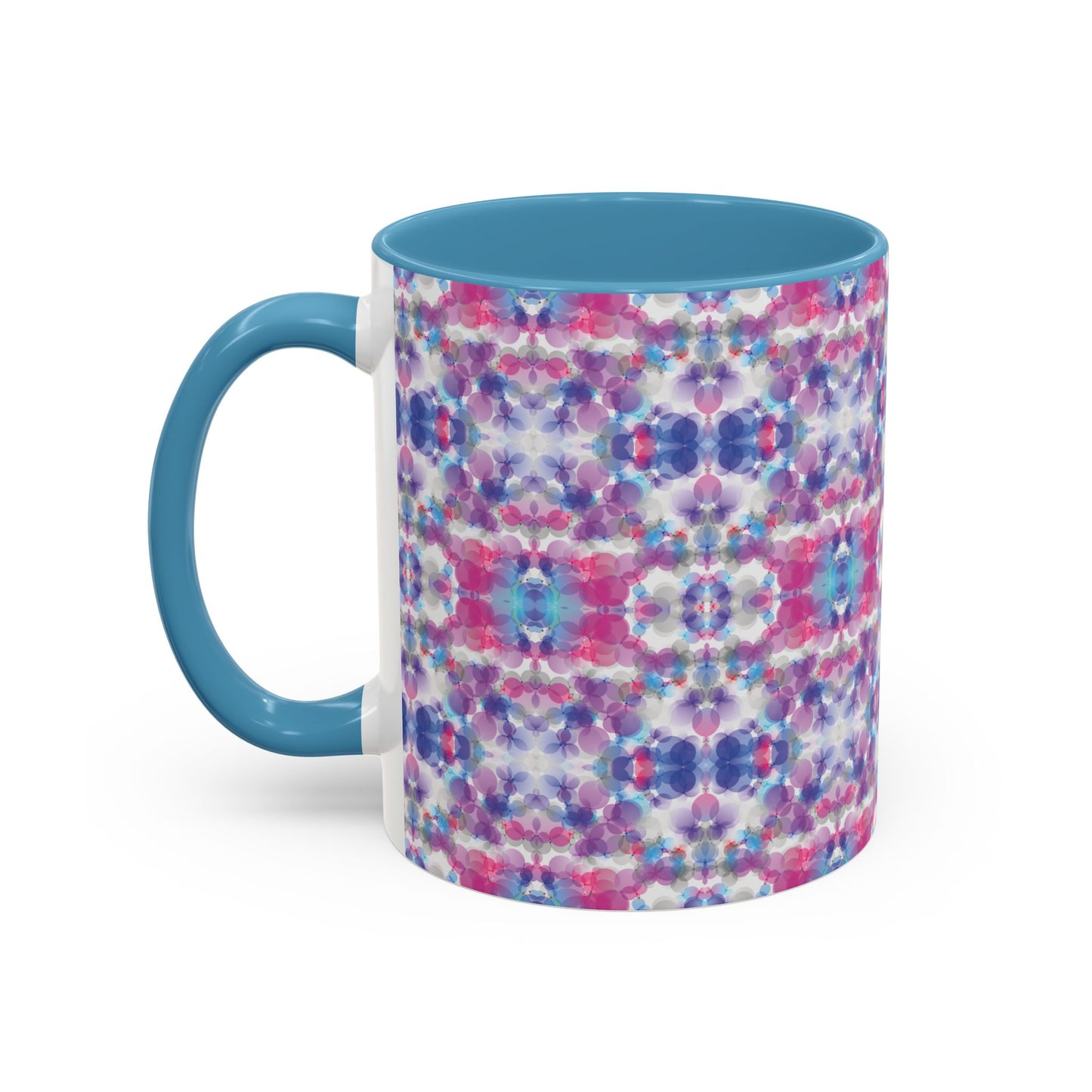 Accent Mug - 11oz - pink, white, & blue (Pattern 2)