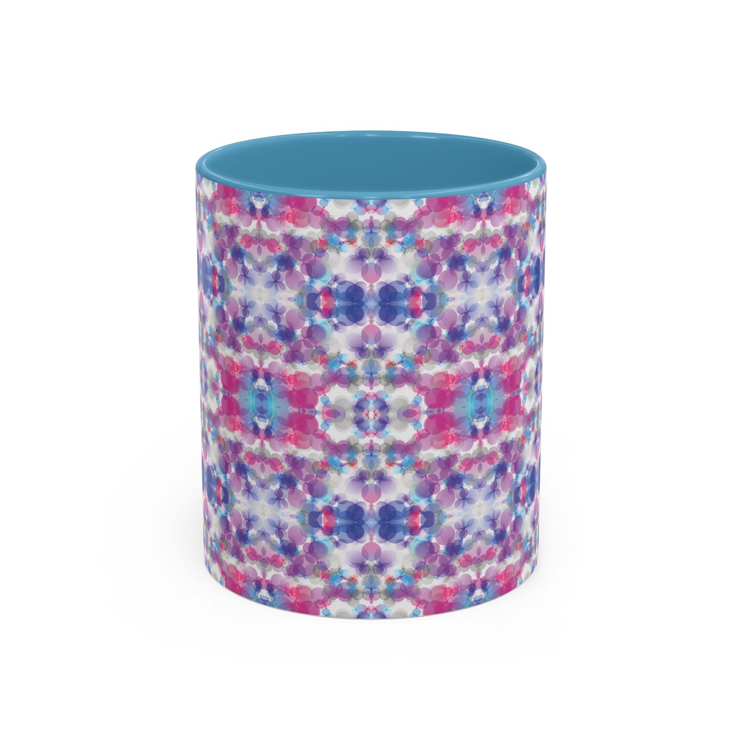 Accent Mug - 11oz - pink, white, & blue (Pattern 2)