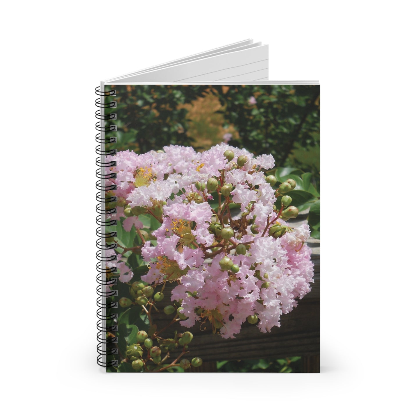 Spiral Notebook with Rule Lined Paper - flowers on the porch