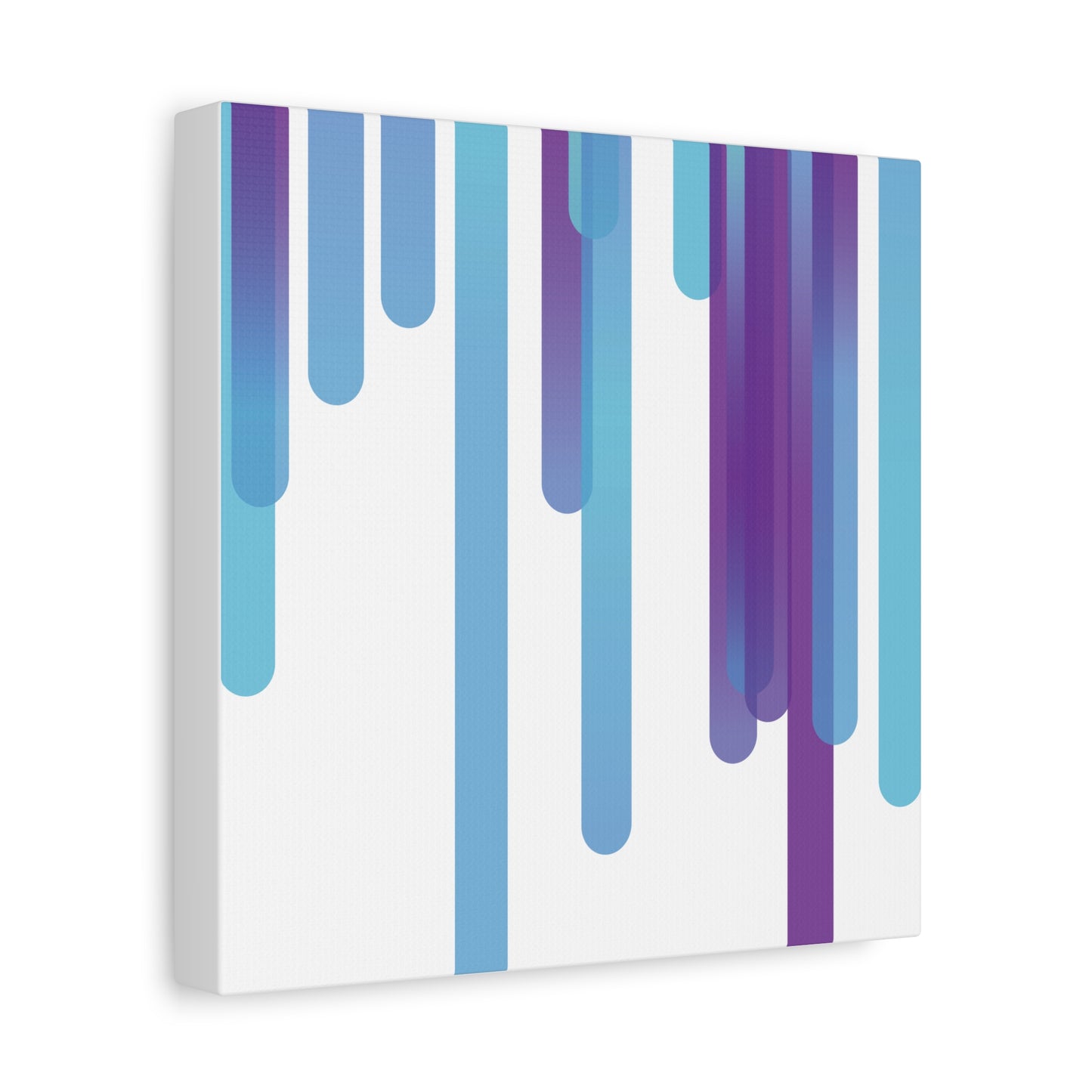Abstract Art Matte Stretched Canvas Wall Decor - Blue and Purple Geometric Design - Code Art Made with TypeScript