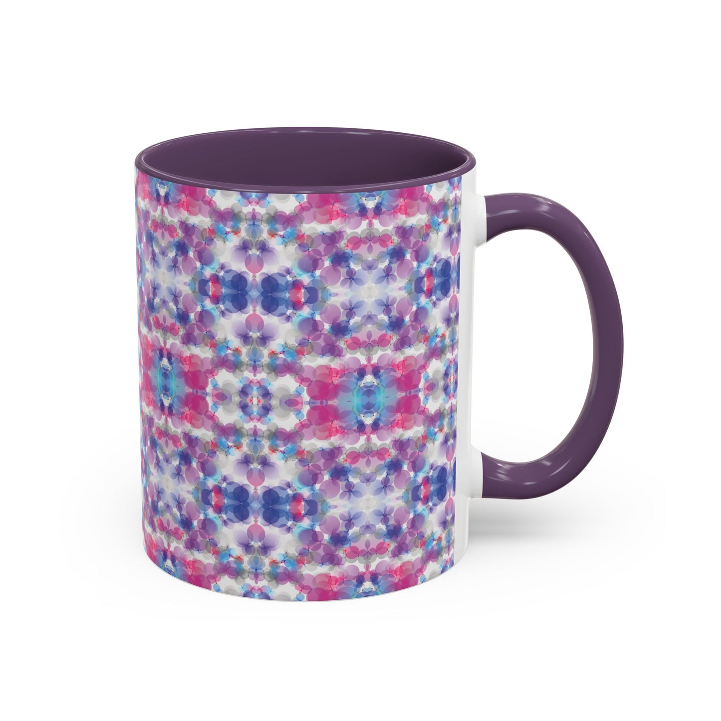 Accent Mug - 11oz - pink, white, & blue (Pattern 2)