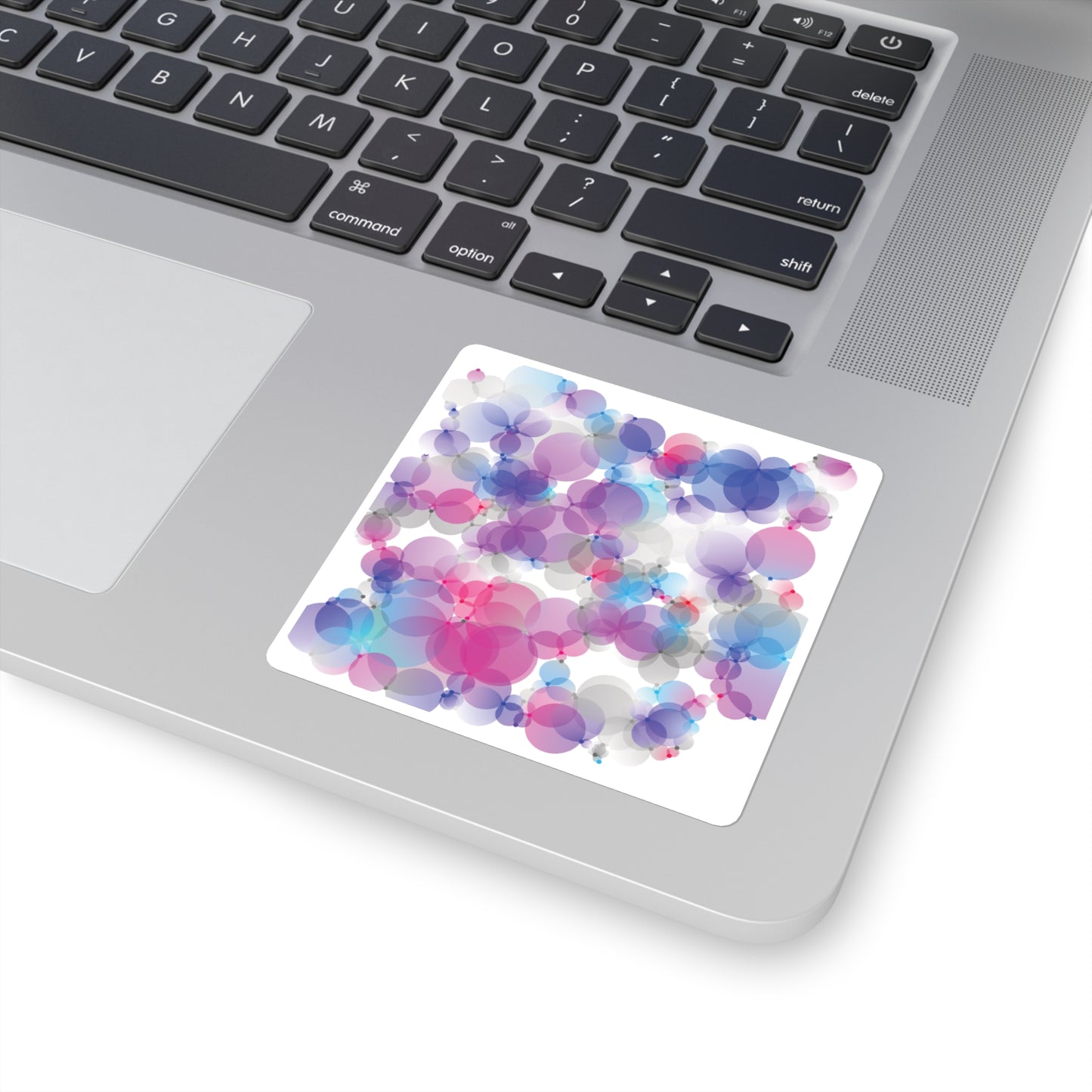 Square Stickers - pink, white, & blue