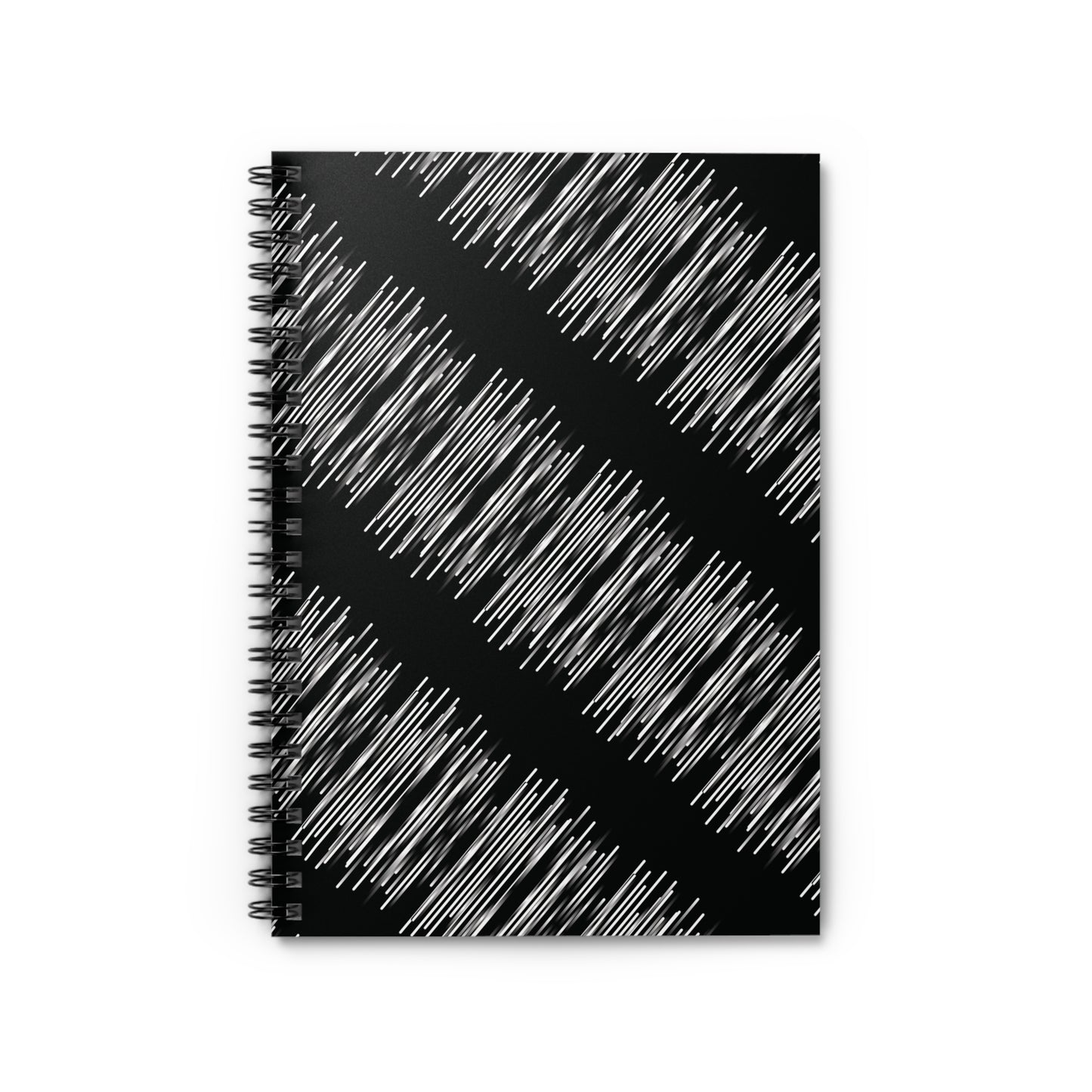 Spiral Notebook with Rule Lined Paper - black & white & shadow (Pattern 2)