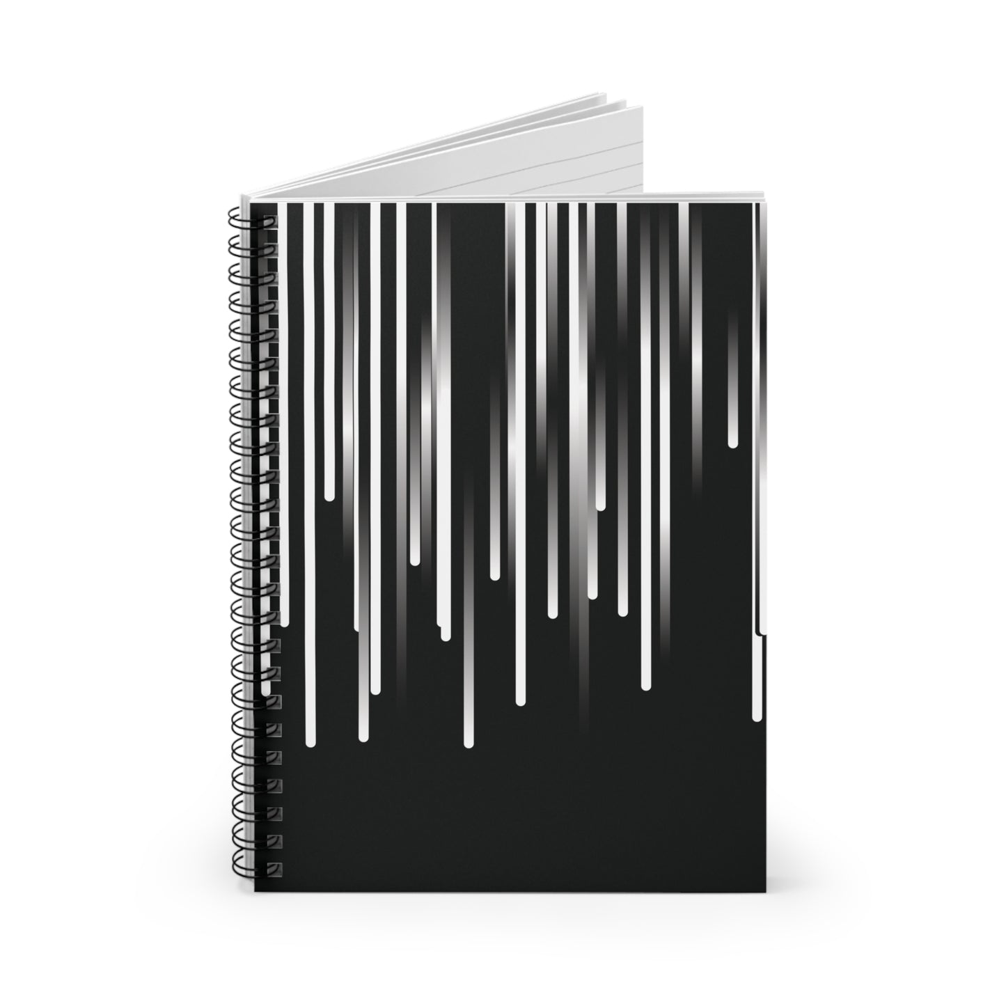 Spiral Notebook with Rule Lined Paper - black & white & shadow