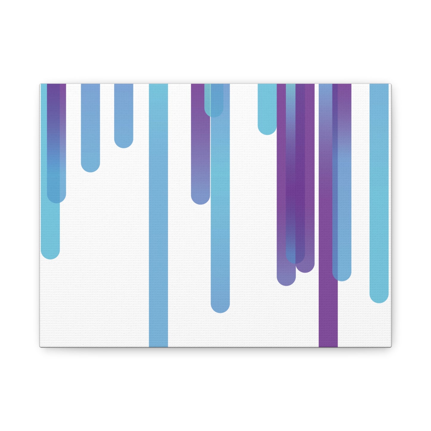 Abstract Art Matte Stretched Canvas Wall Decor - Blue and Purple Geometric Design - Code Art Made with TypeScript