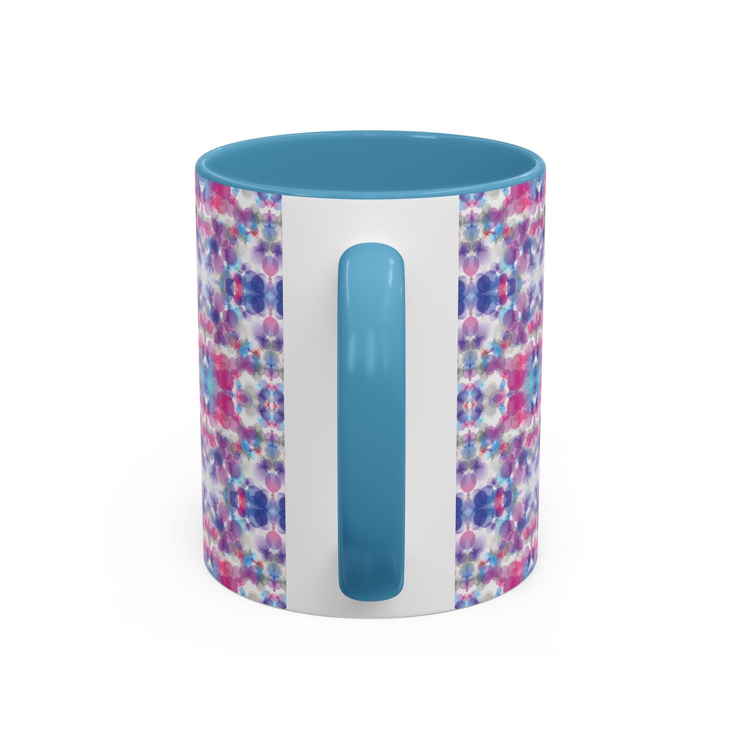 Accent Mug - 11oz - pink, white, & blue (Pattern 2)