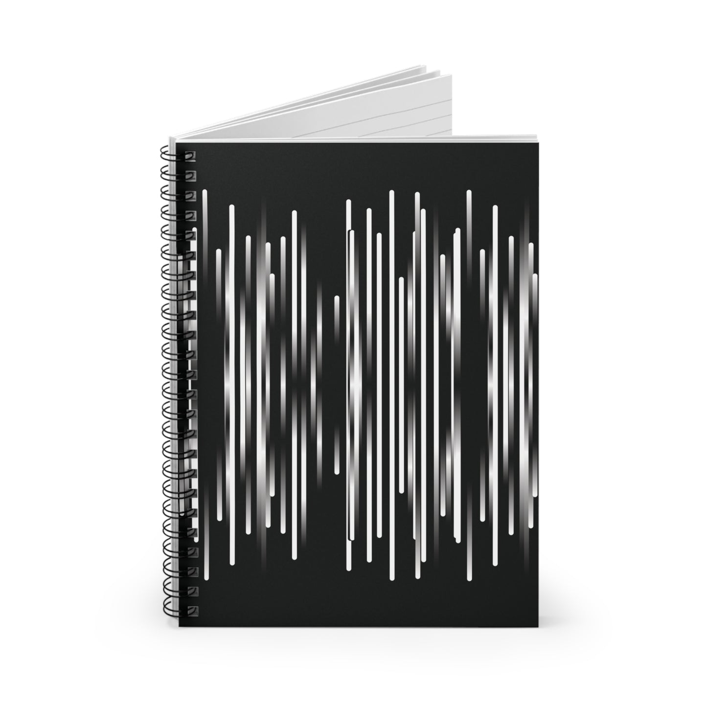 Spiral Notebook with Rule Lined Paper - black & white & shadow (Pattern 1)