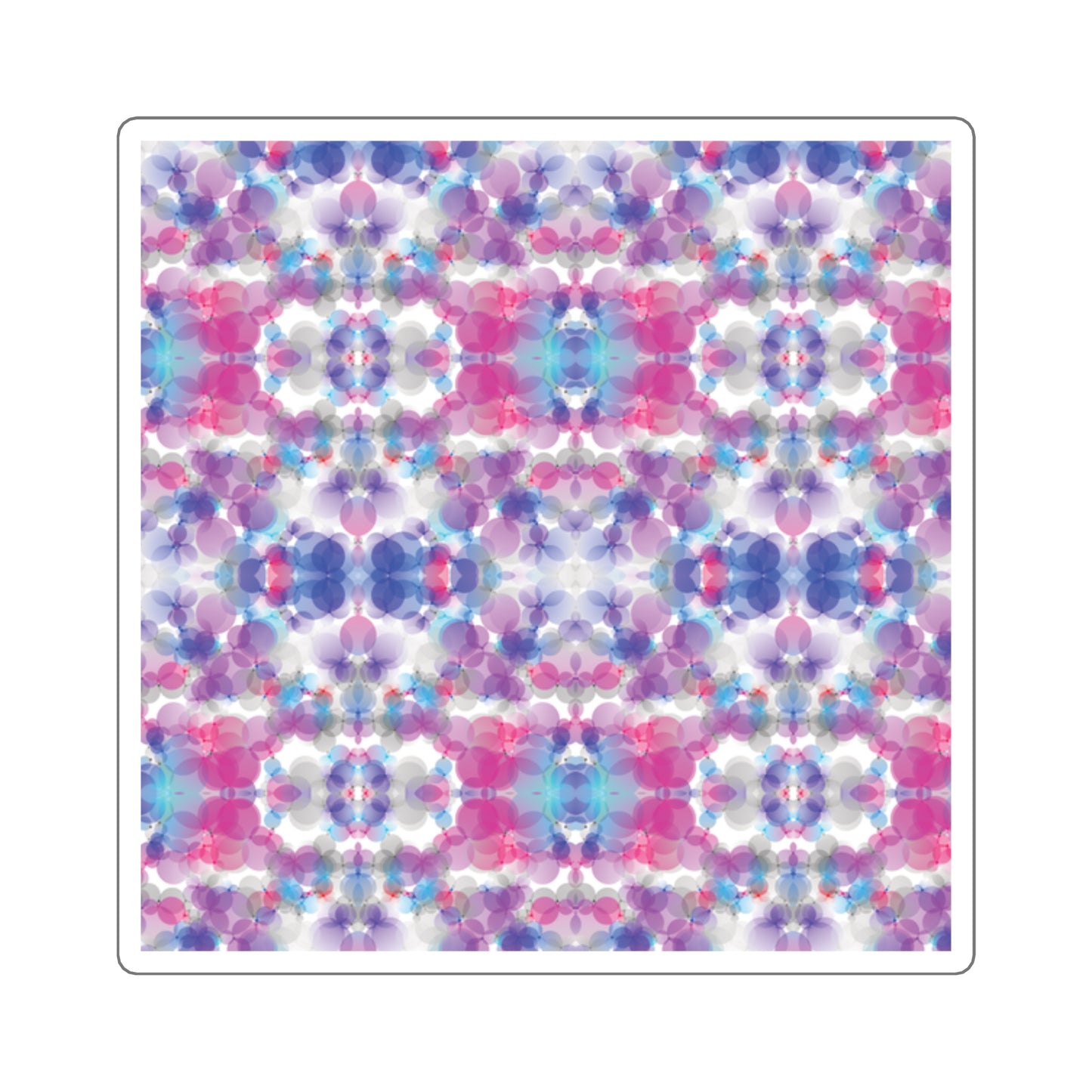Square Stickers - pink, white, & blue (Pattern 2)