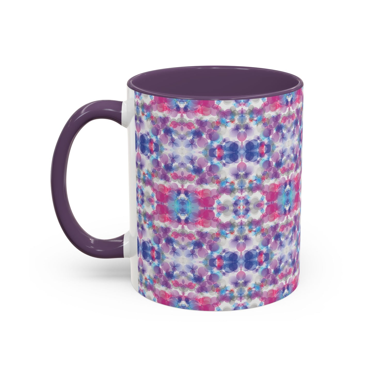Accent Mug - 11oz - pink, white, & blue (Pattern 2)