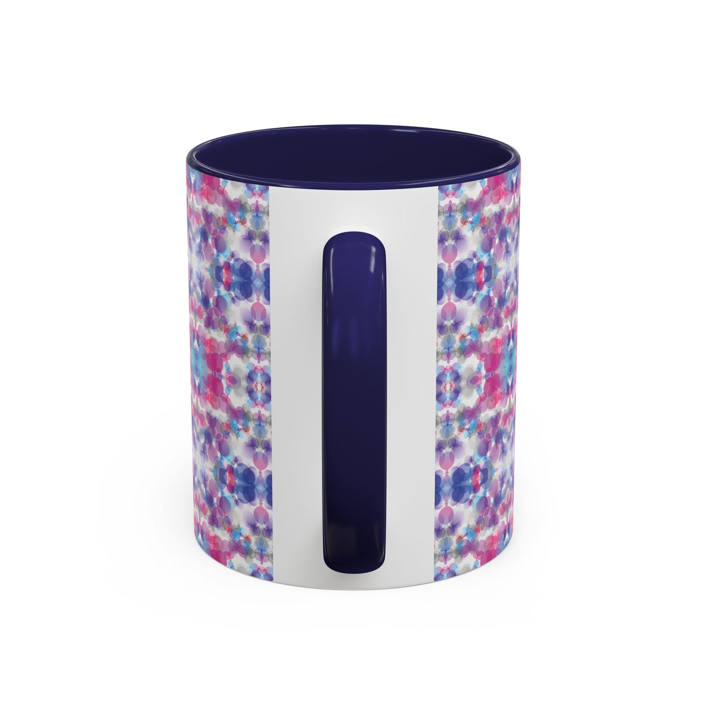 Accent Mug - 11oz - pink, white, & blue (Pattern 2)