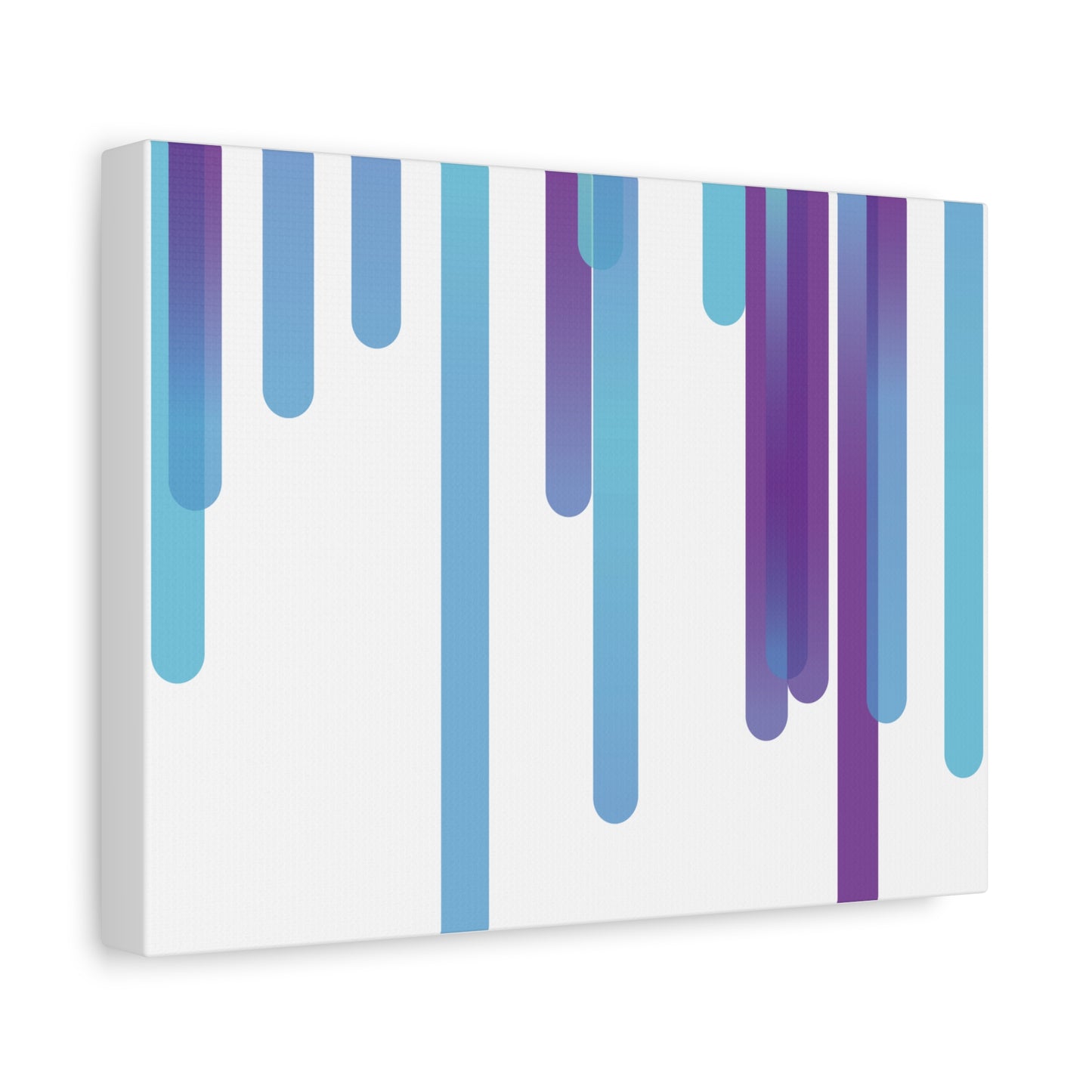 Abstract Art Matte Stretched Canvas Wall Decor - Blue and Purple Geometric Design - Code Art Made with TypeScript