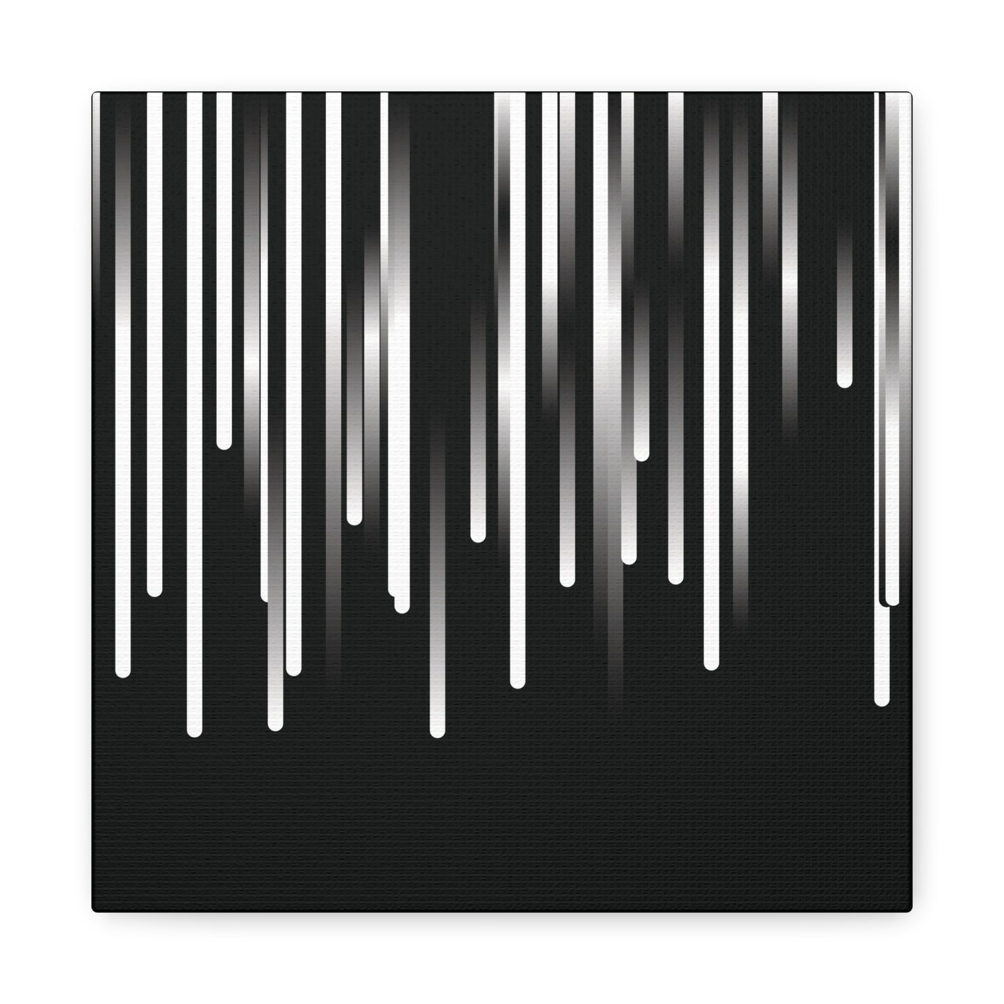 Abstract Art Matte Stretched Canvas Wall Decor - Black and White Geometric Design - Code Art Made with TypeScript