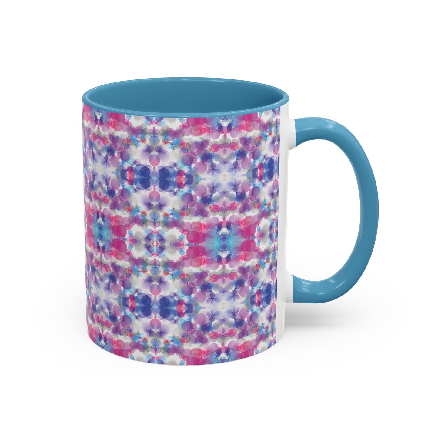 Accent Mug - 11oz - pink, white, & blue (Pattern 2)