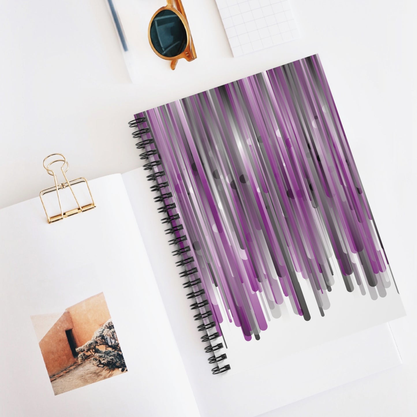 Spiral Notebook with Rule Lined Paper - city skyline