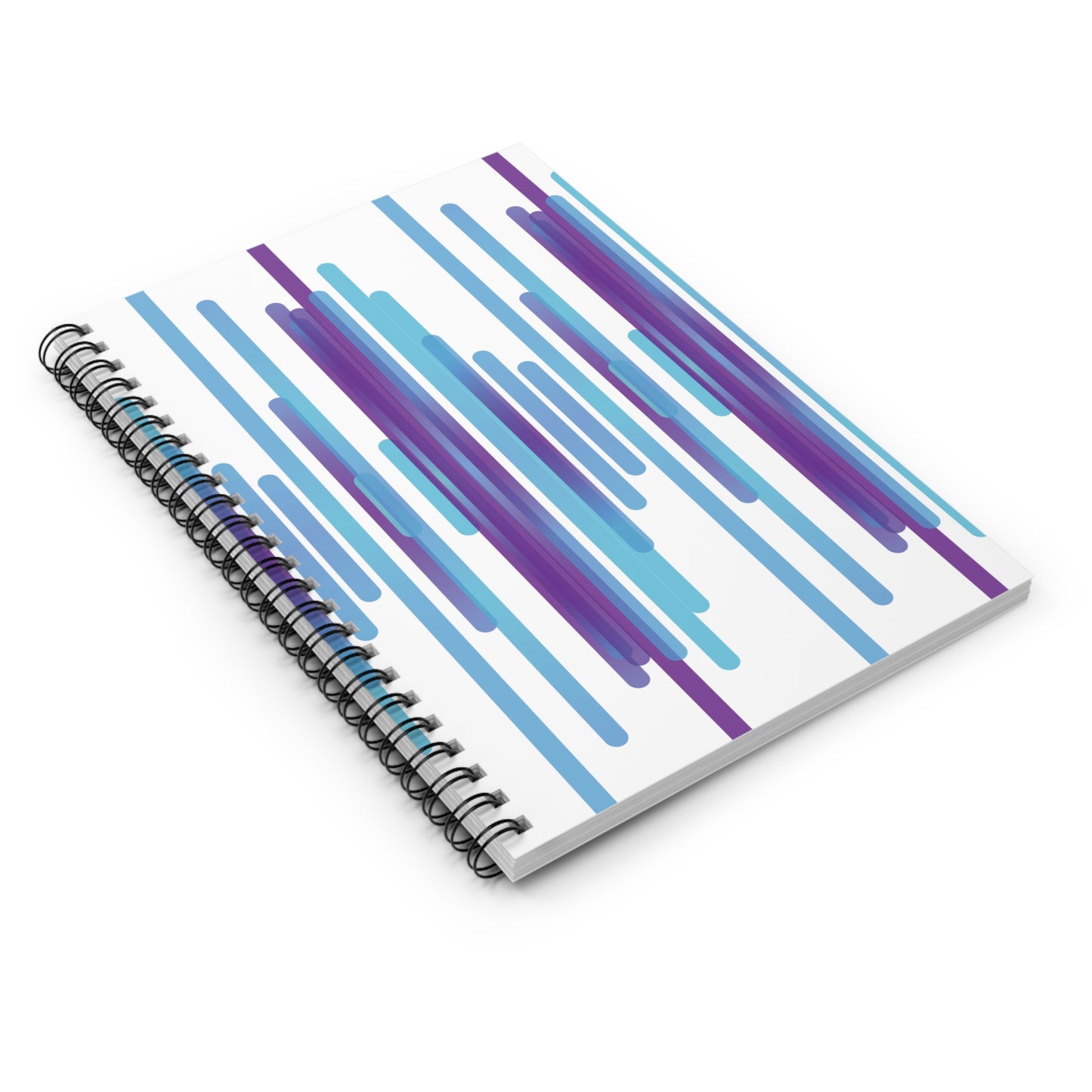 Spiral Notebook with Rule Lined Paper - cloudy purple daze (Pattern 1)