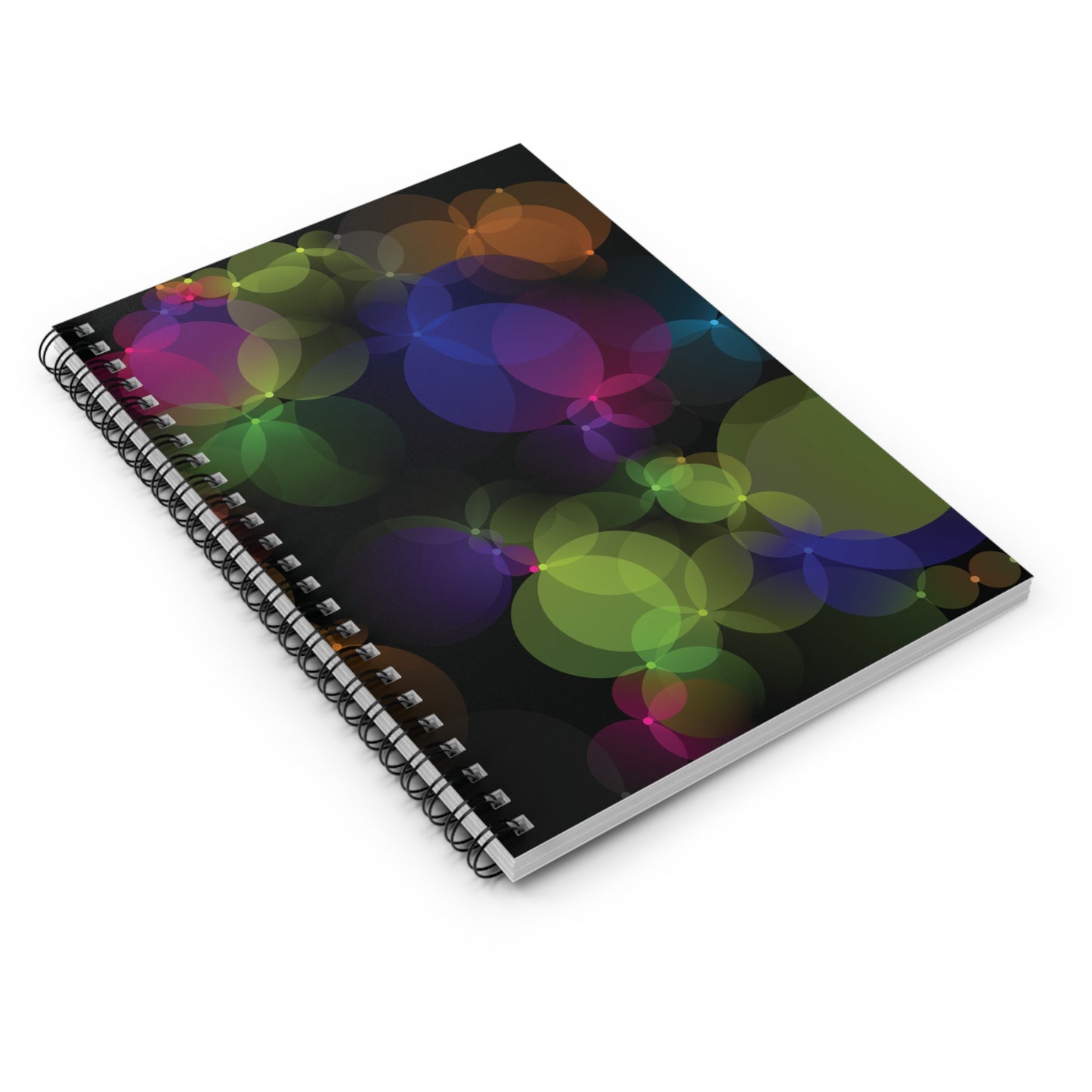 Spiral Notebook with Rule Lined Paper - tech bubbles