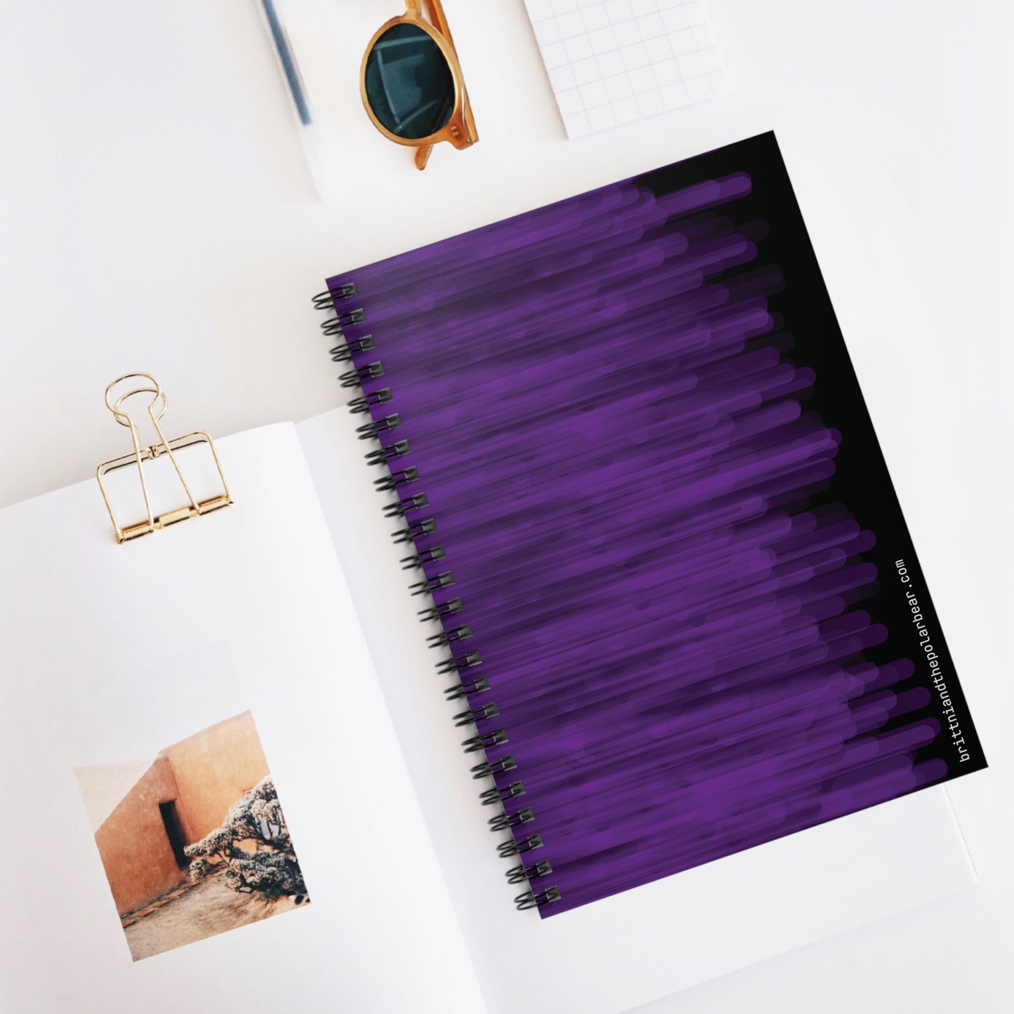Spiral Notebook with Rule Lined Paper - raven violet