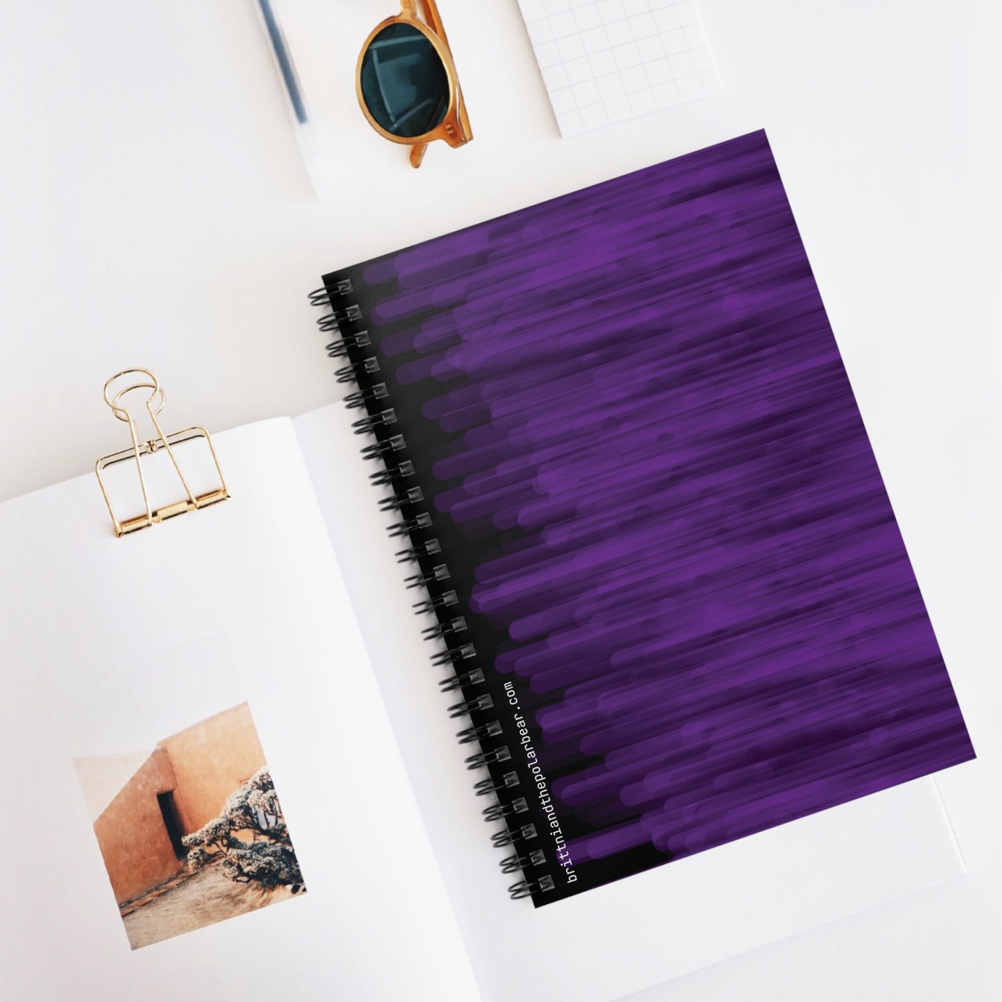 Spiral Notebook with Rule Lined Paper - raven violet
