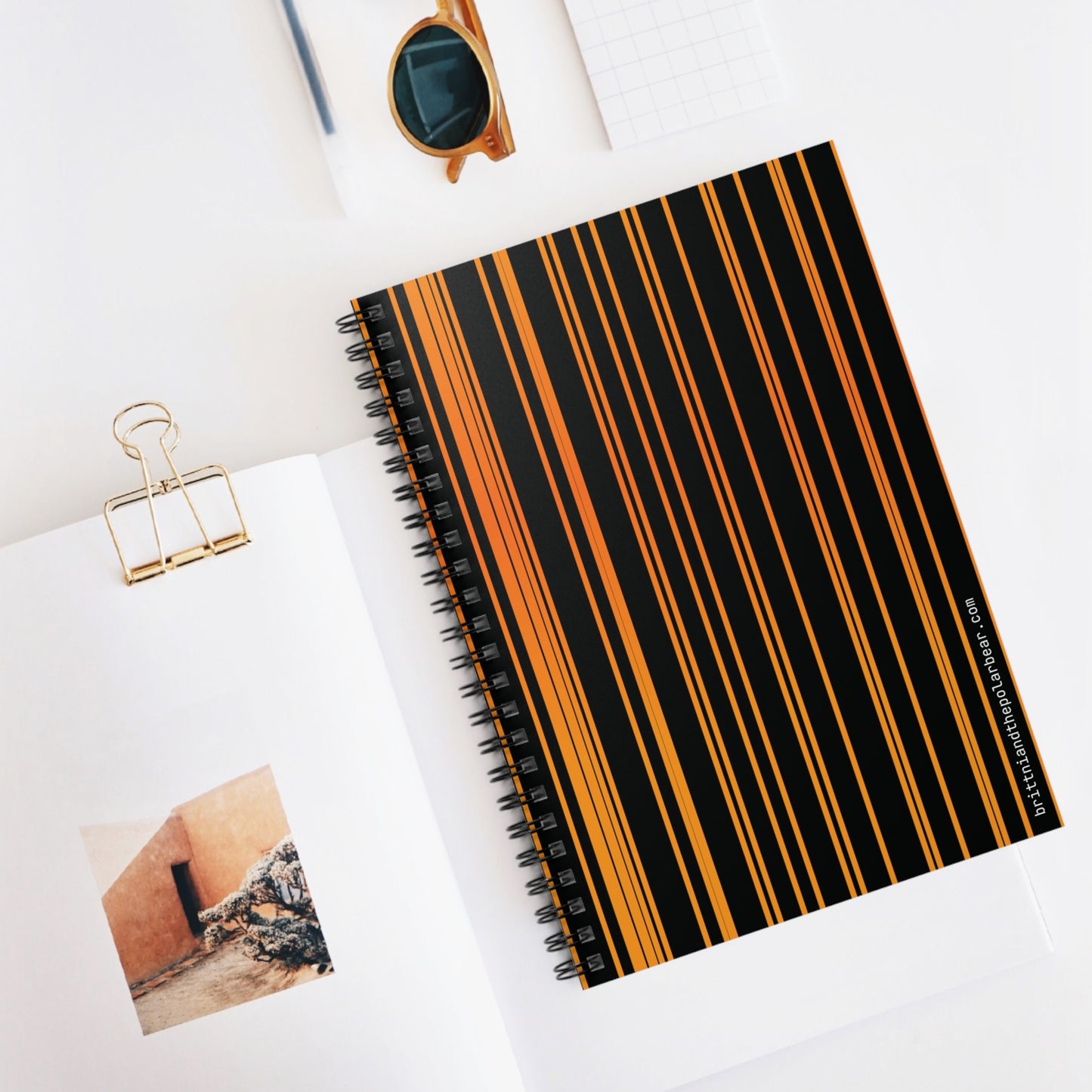 Spiral Notebook with Rule Lined Paper - spooky orange