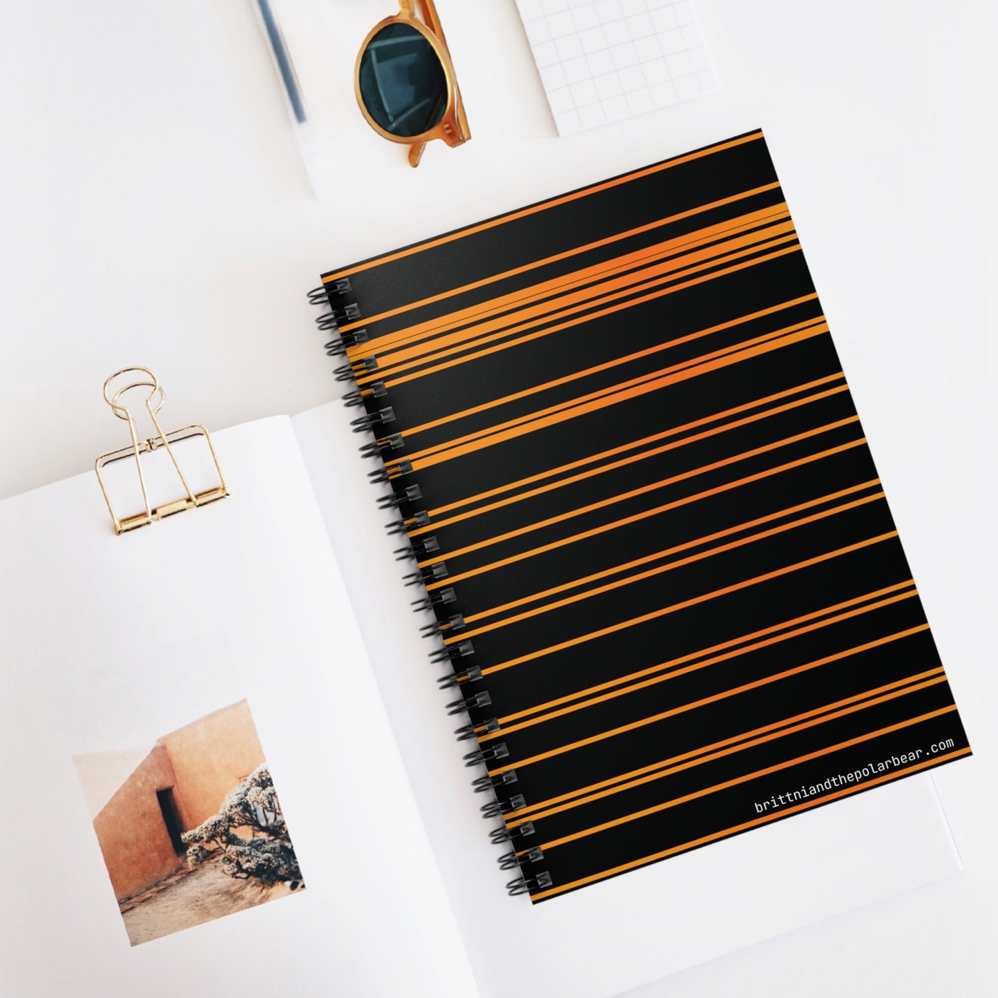 Spiral Notebook with Rule Lined Paper - spooky orange